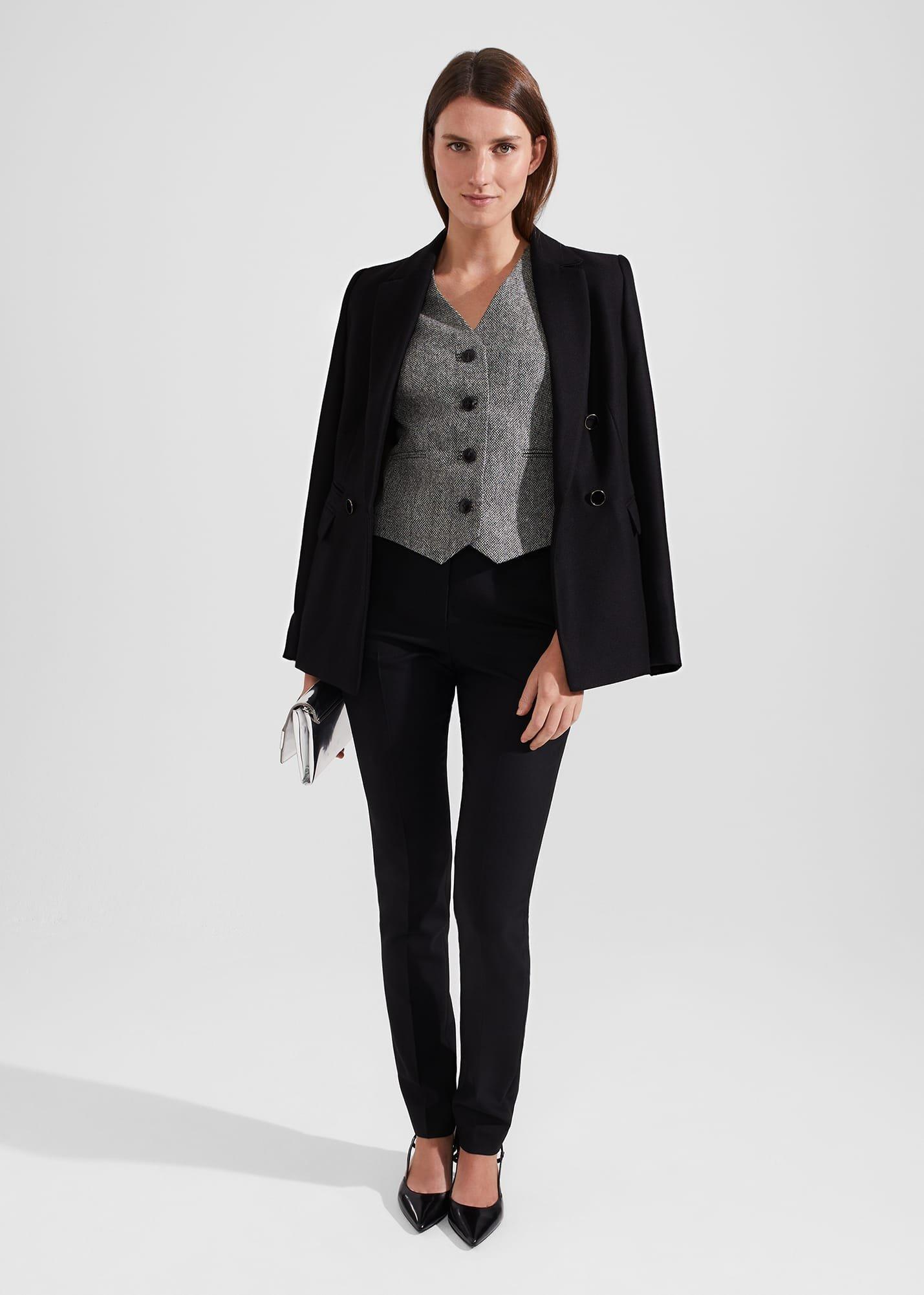 Elle Waistcoat, Black White, hi-res