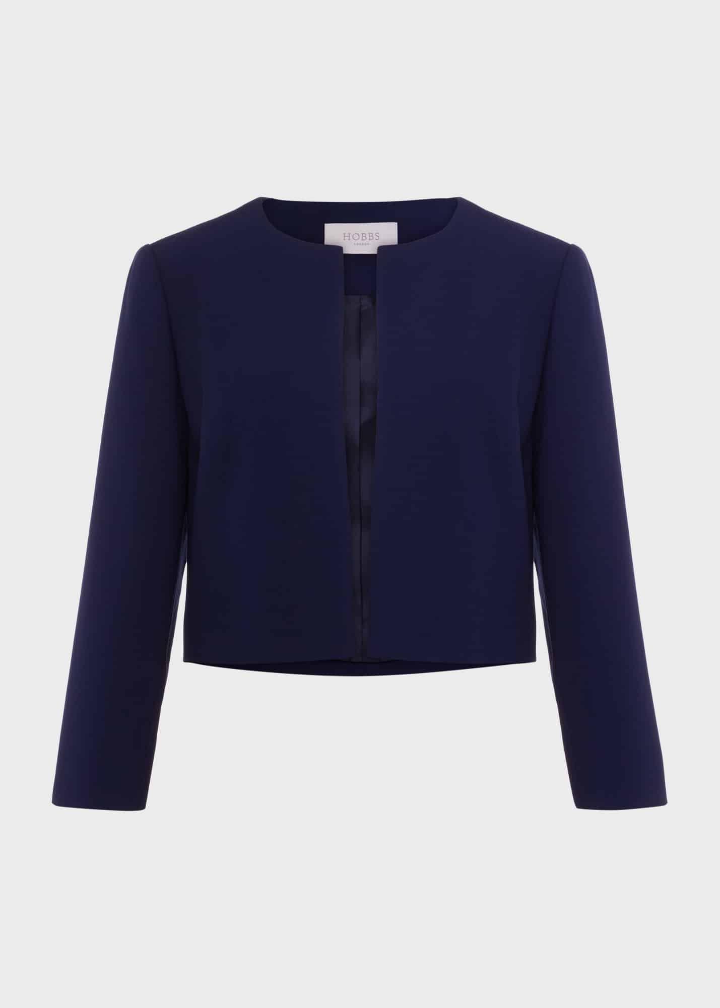 Elize Crepe Jacket, Midnight Navy, hi-res