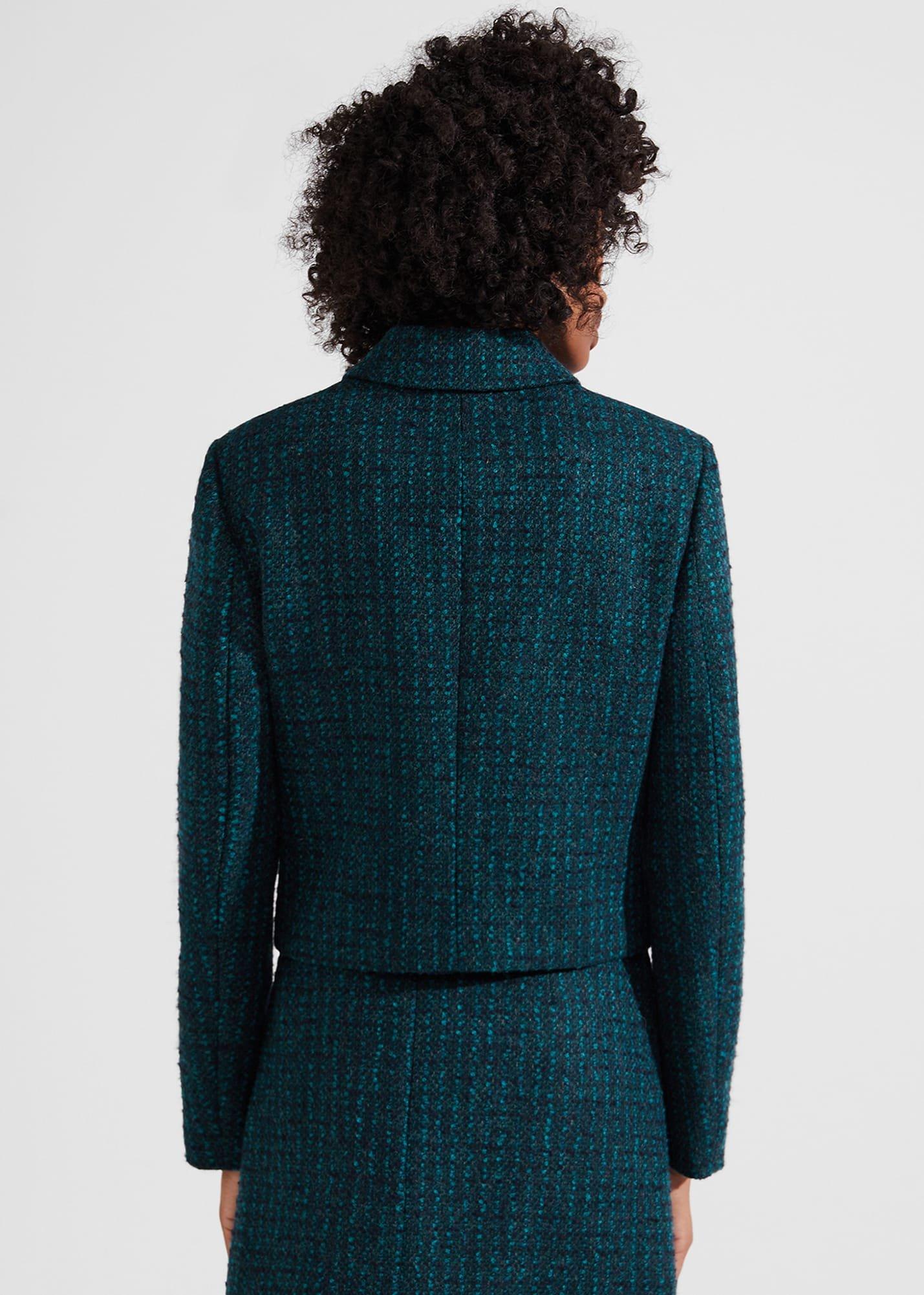 Teia Wool Jacket, Deep Teal Blue, hi-res