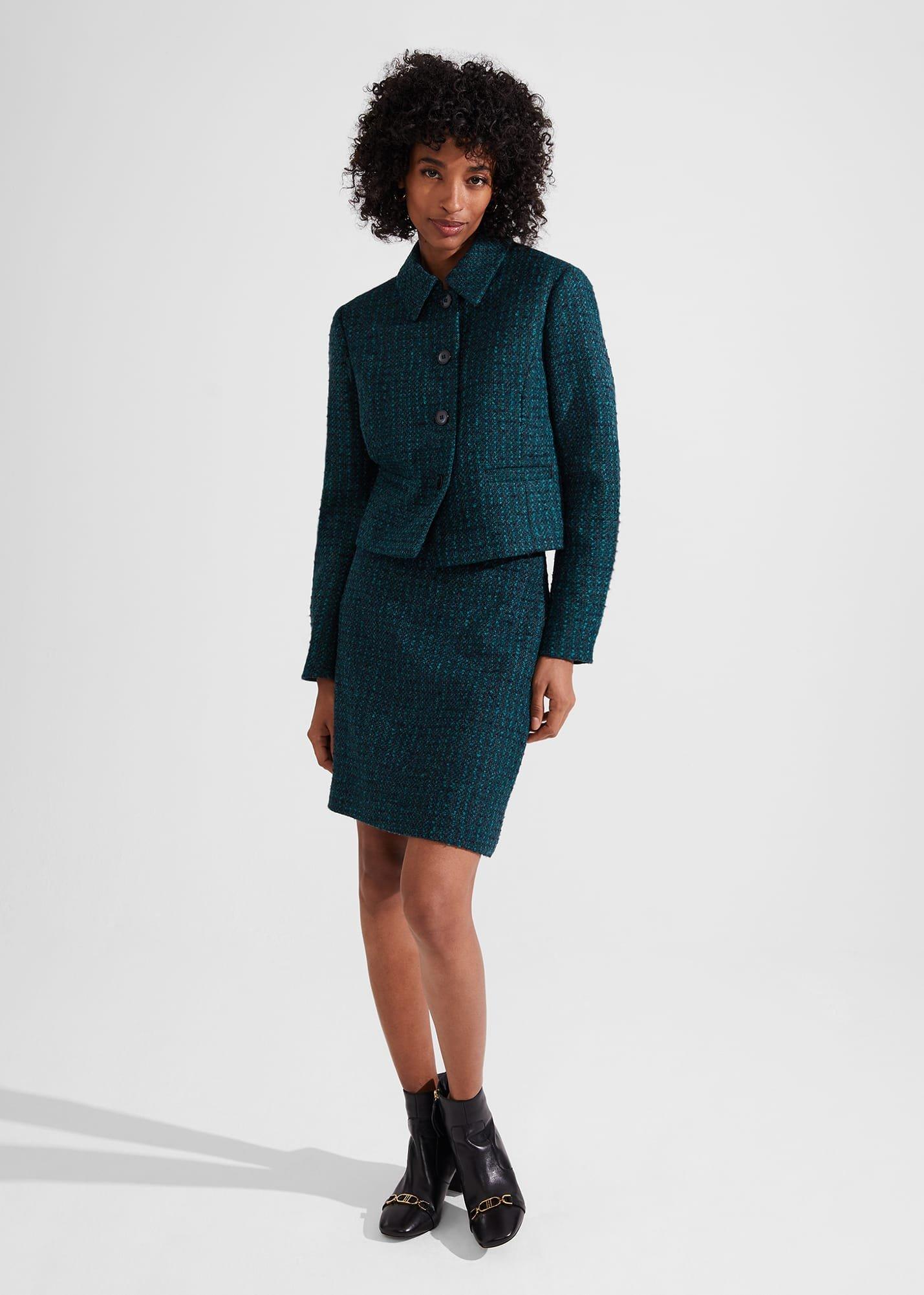 Teia Wool Jacket, Deep Teal Blue, hi-res
