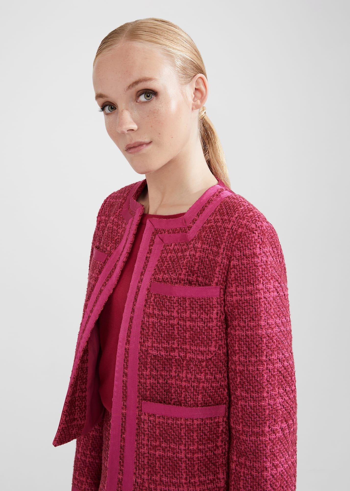 Ramona Tweed Jacket, Berry, hi-res
