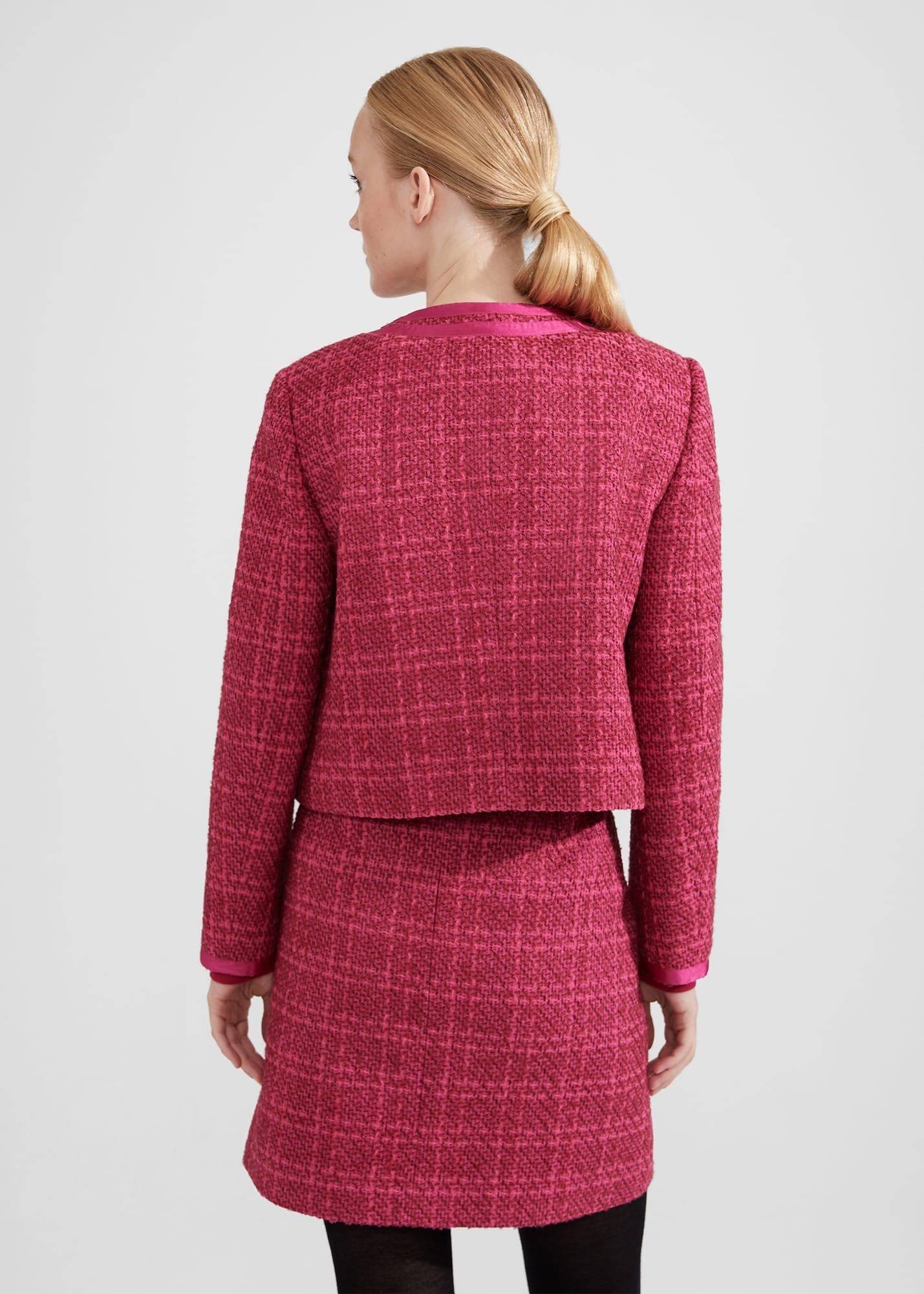 Ramona Tweed Jacket, Berry, hi-res