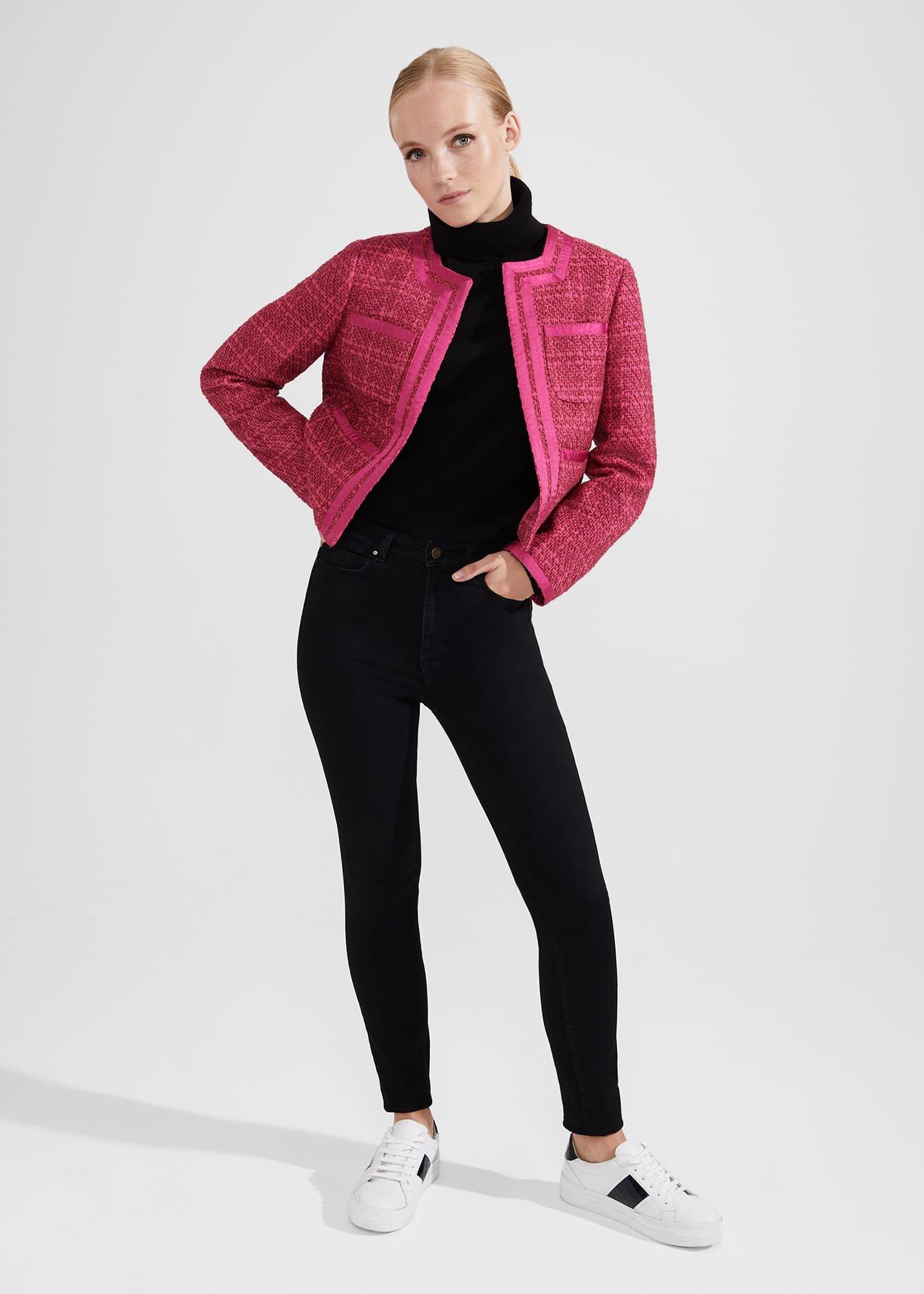 Ramona Tweed Jacket, Berry, hi-res