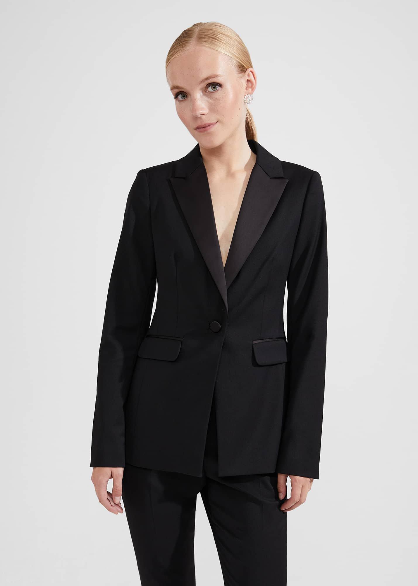 Lilian Tux Jacket, Black, hi-res