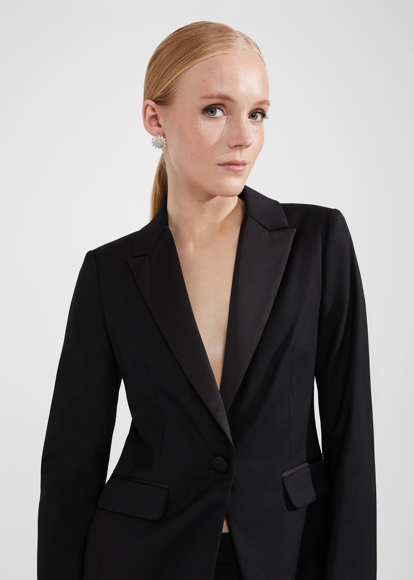 Lilian Tux Jacket, Black, hi-res
