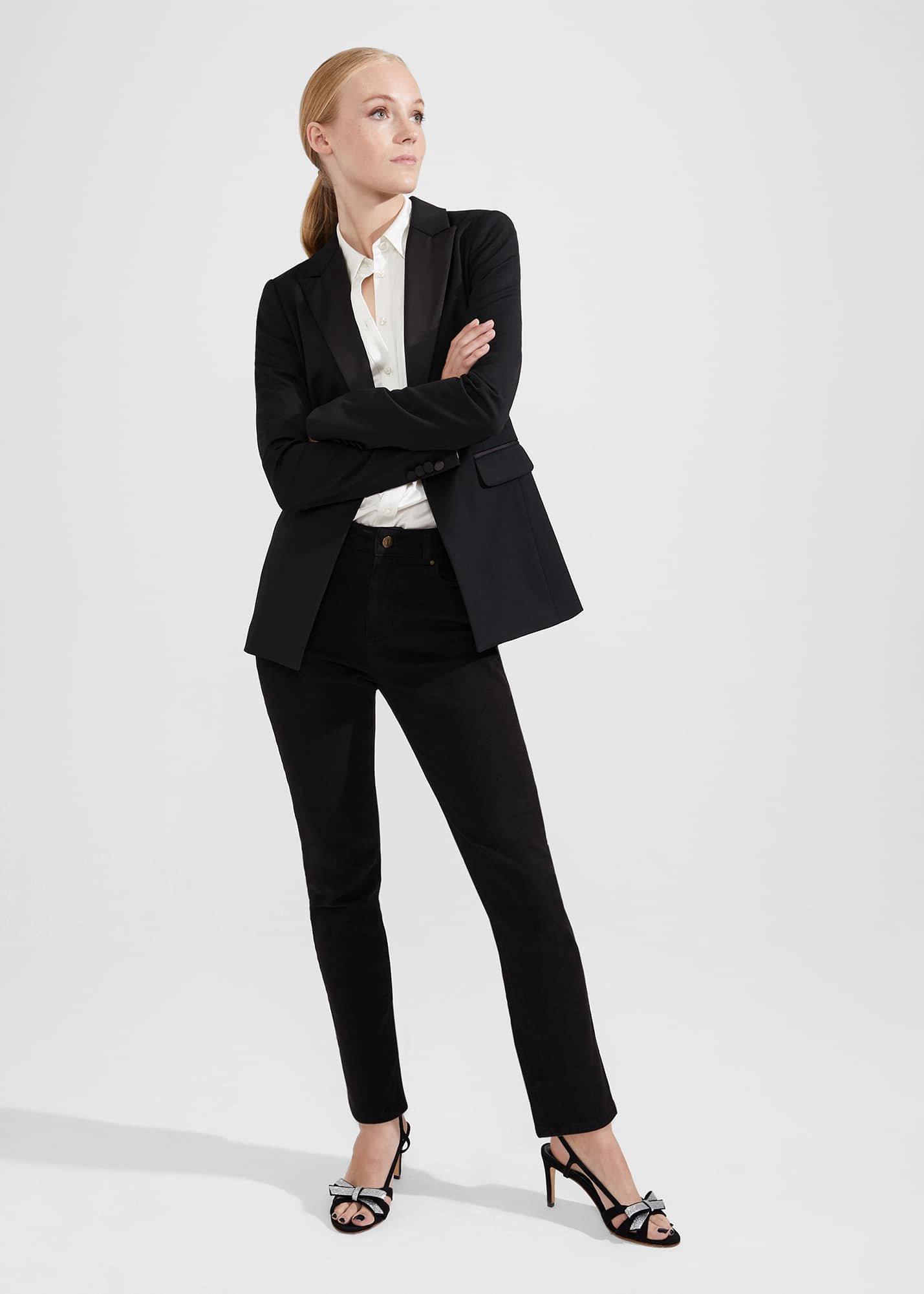 Lilian Tux Jacket, Black, hi-res