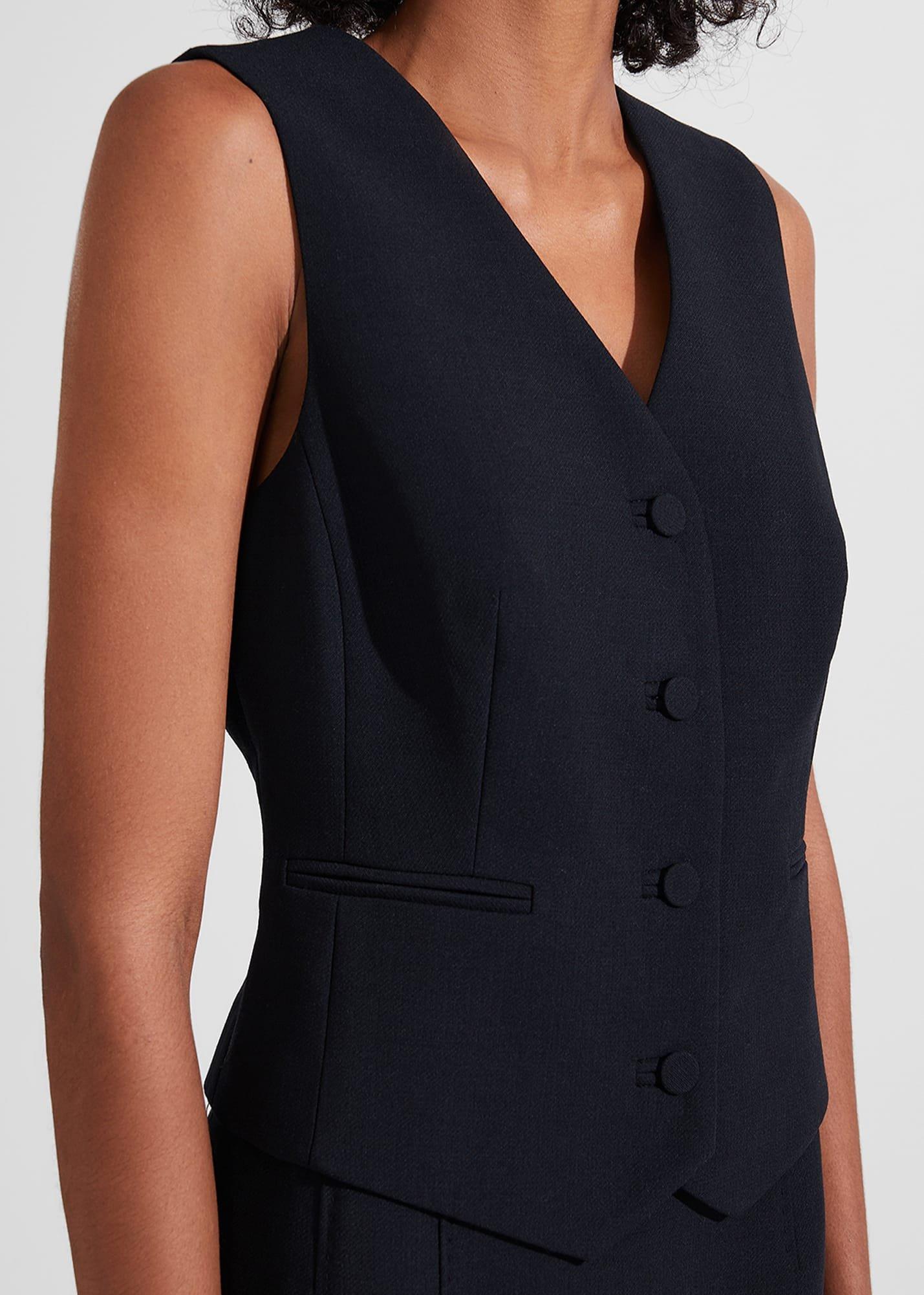 Diana Wool Waistcoat, Black, hi-res