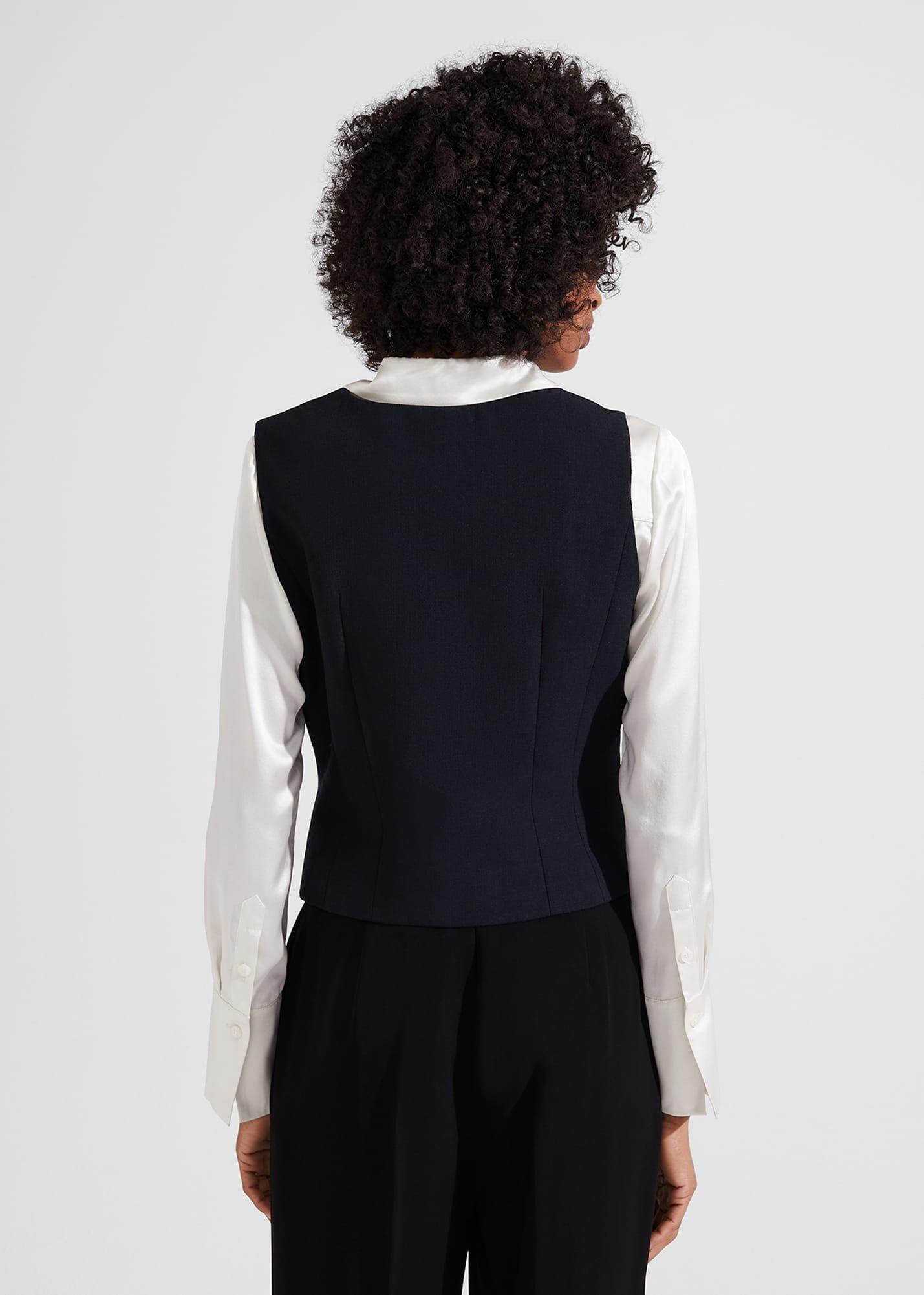 Diana Wool Waistcoat, Black, hi-res