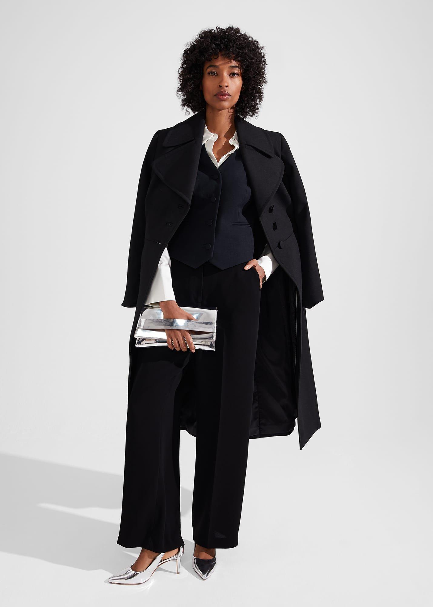 Diana Wool Waistcoat, Black, hi-res