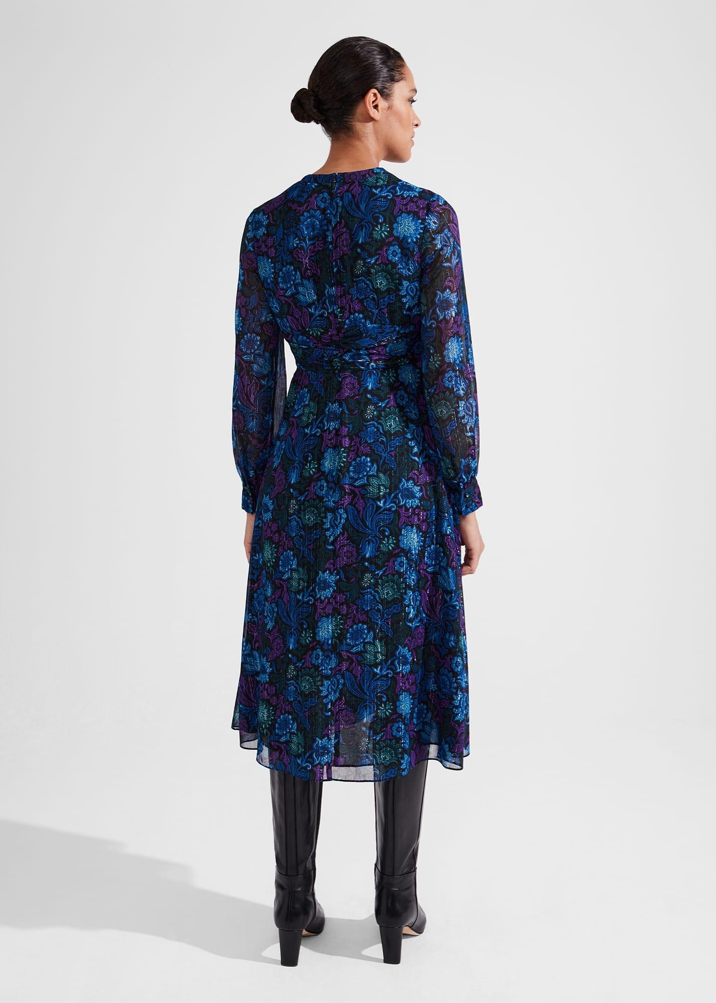 Petite Saffron Dress, Black Multi, hi-res