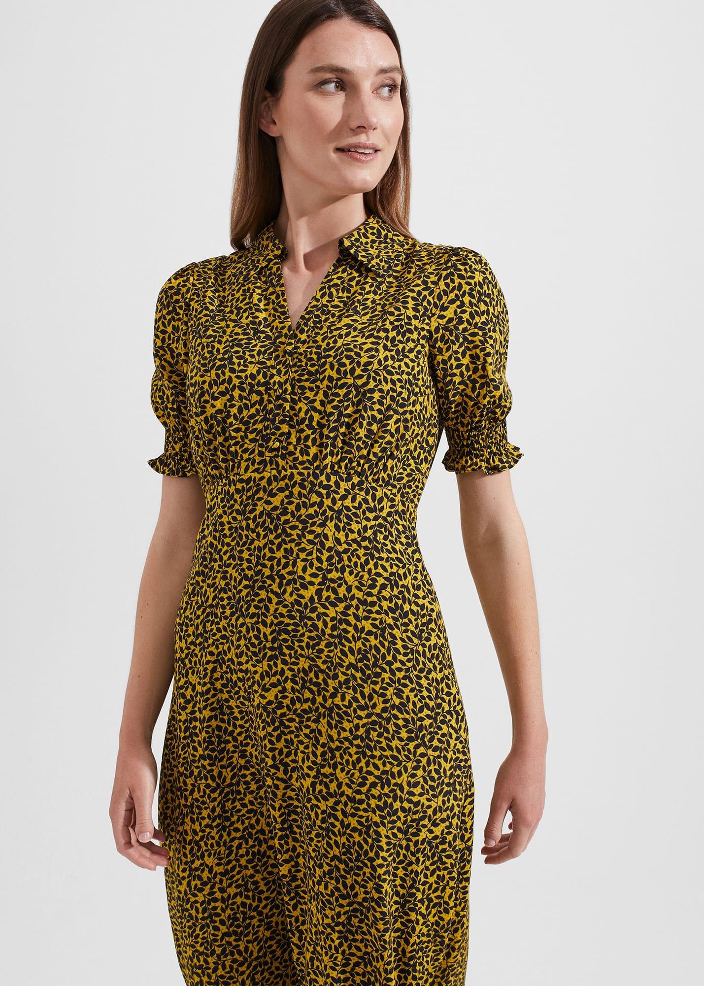 Elora Dress, Chartreuse Navy, hi-res