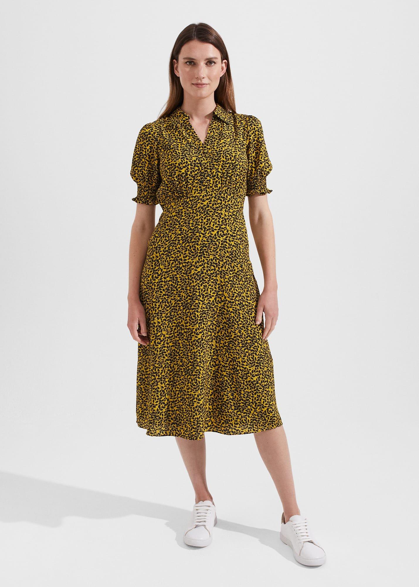 Elora Dress, Chartreuse Navy, hi-res