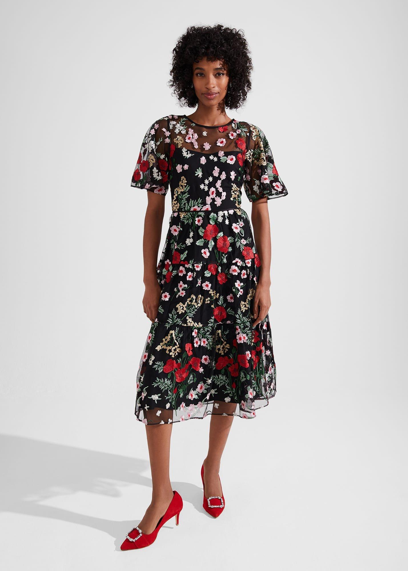 Dana Embroidered Dress, Black Multi, hi-res