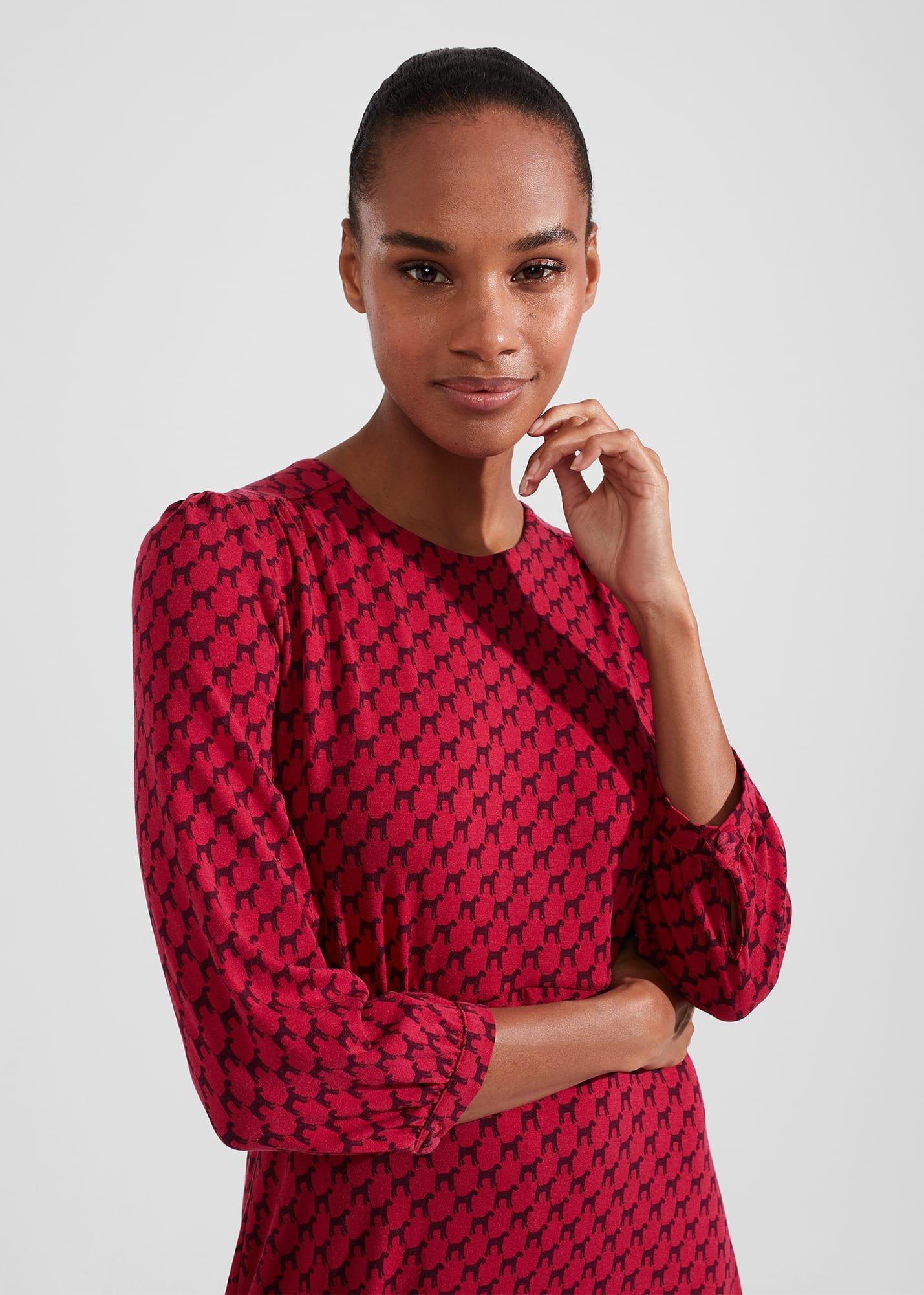 Indi Jersey Dress, Light Berry Red, hi-res