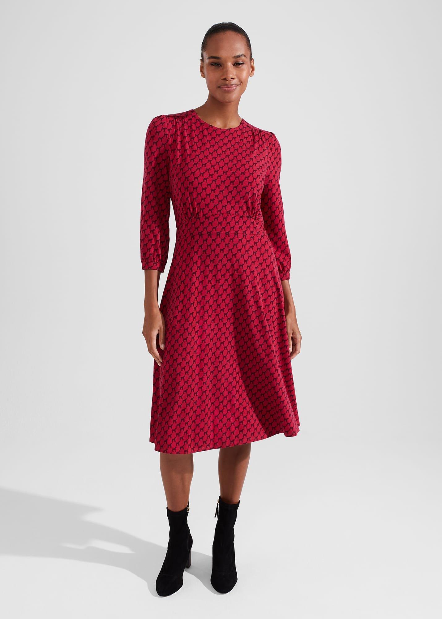 Indi Jersey Dress, Light Berry Red, hi-res
