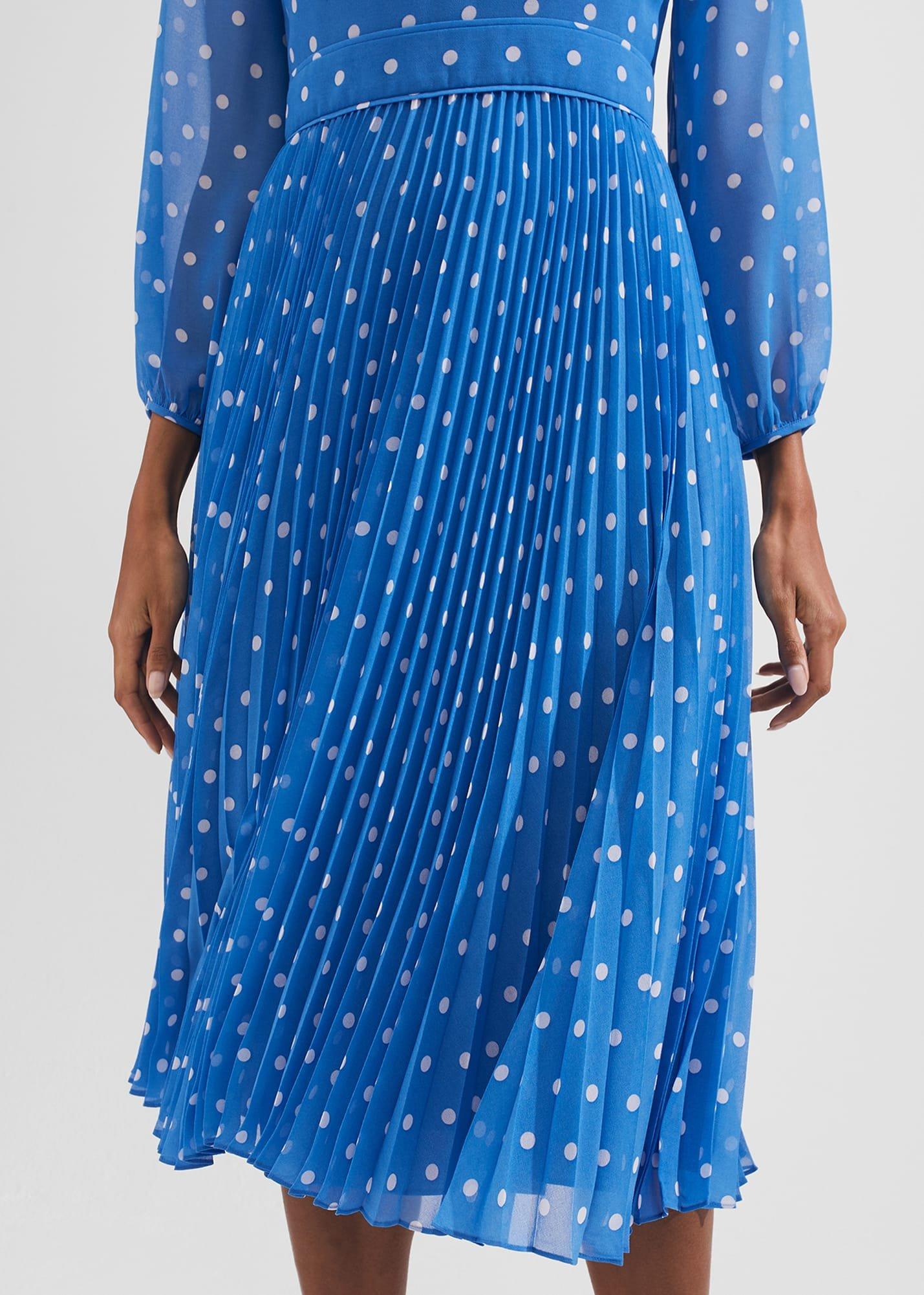 Petite Selena Fit And Flare Dress, Blue Ivory, hi-res