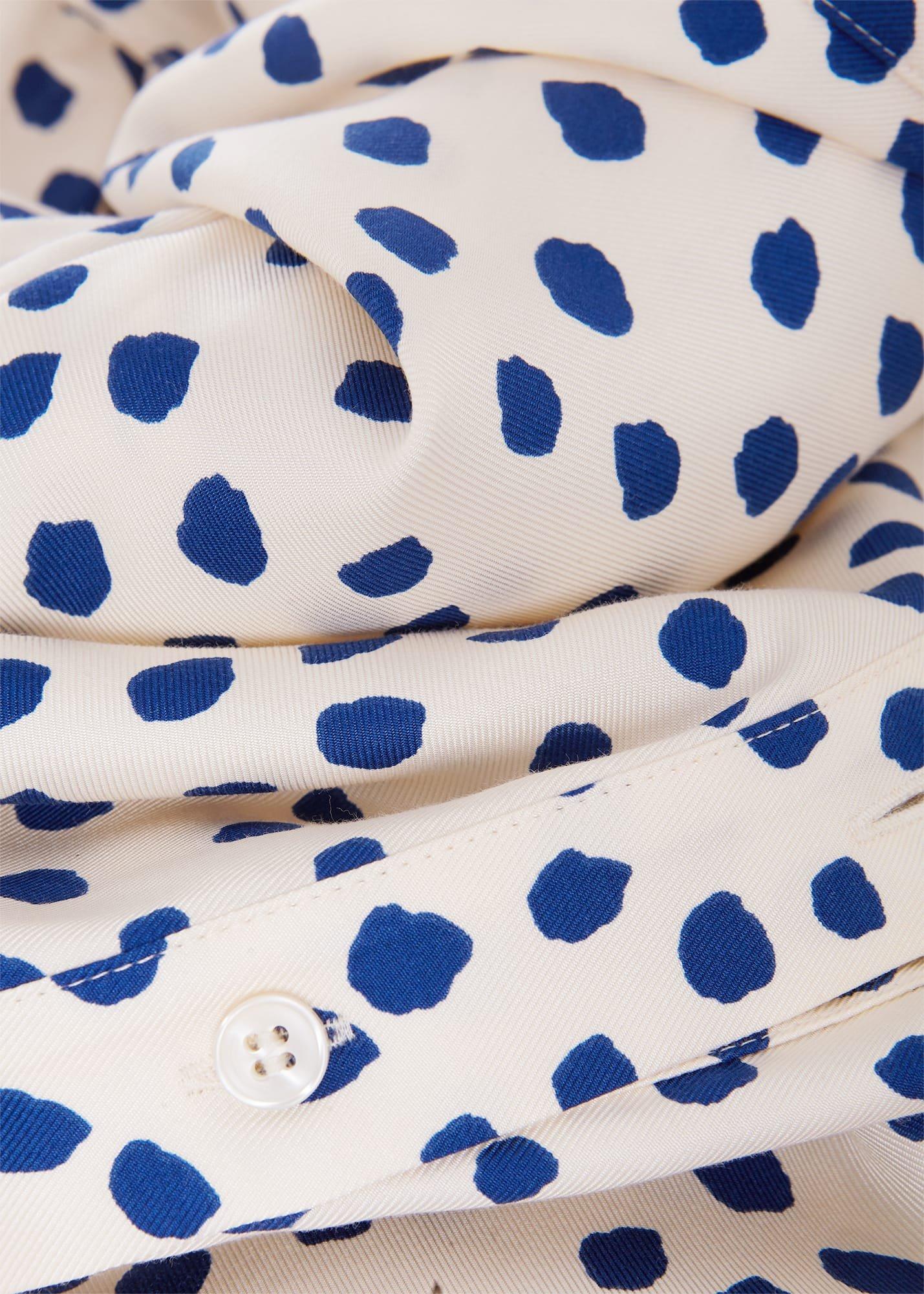 Cali Spot Shirt Dress, Ivory Deep Blue, hi-res