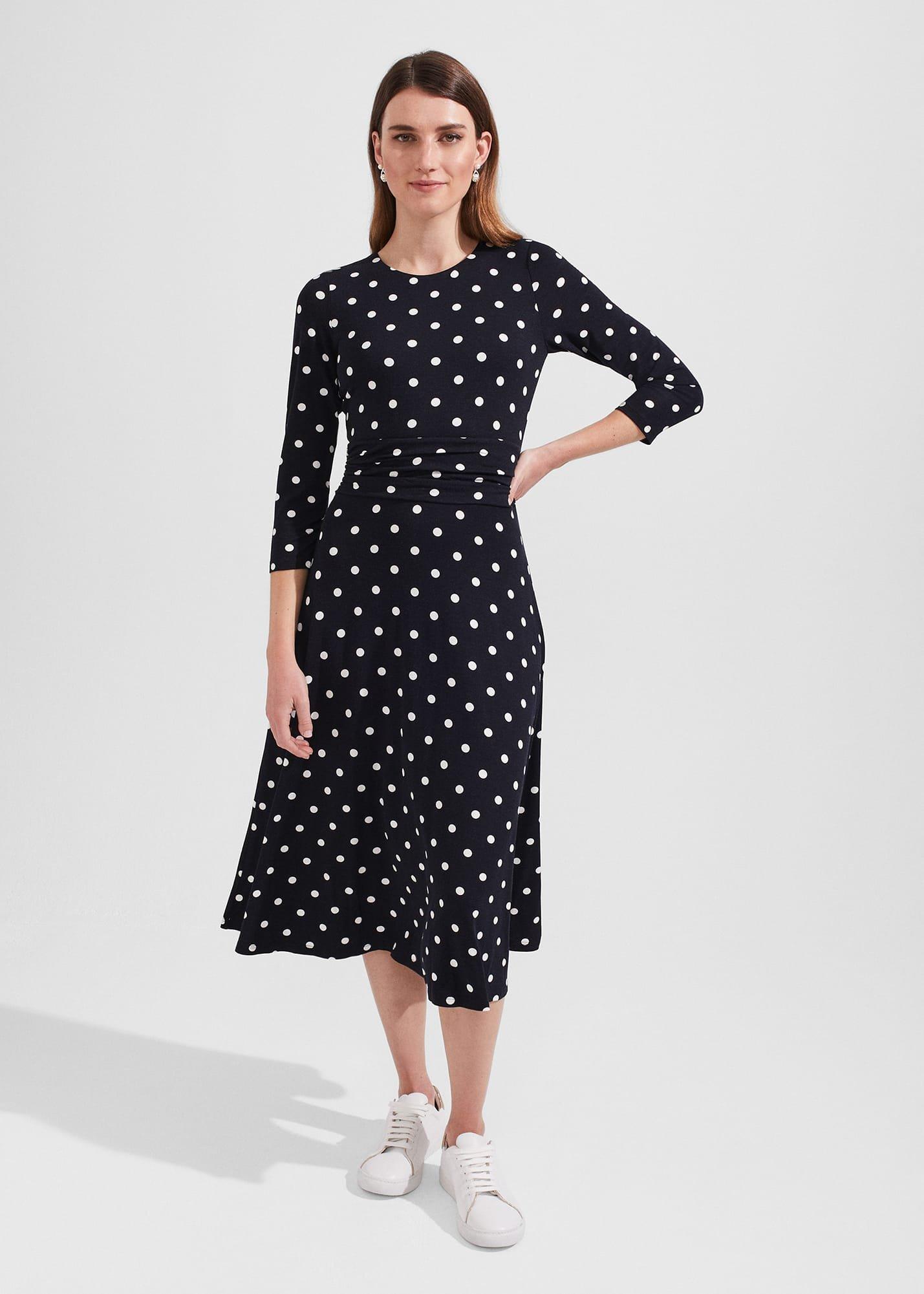 Bayview Jersey Dress, Navy Ivory, hi-res