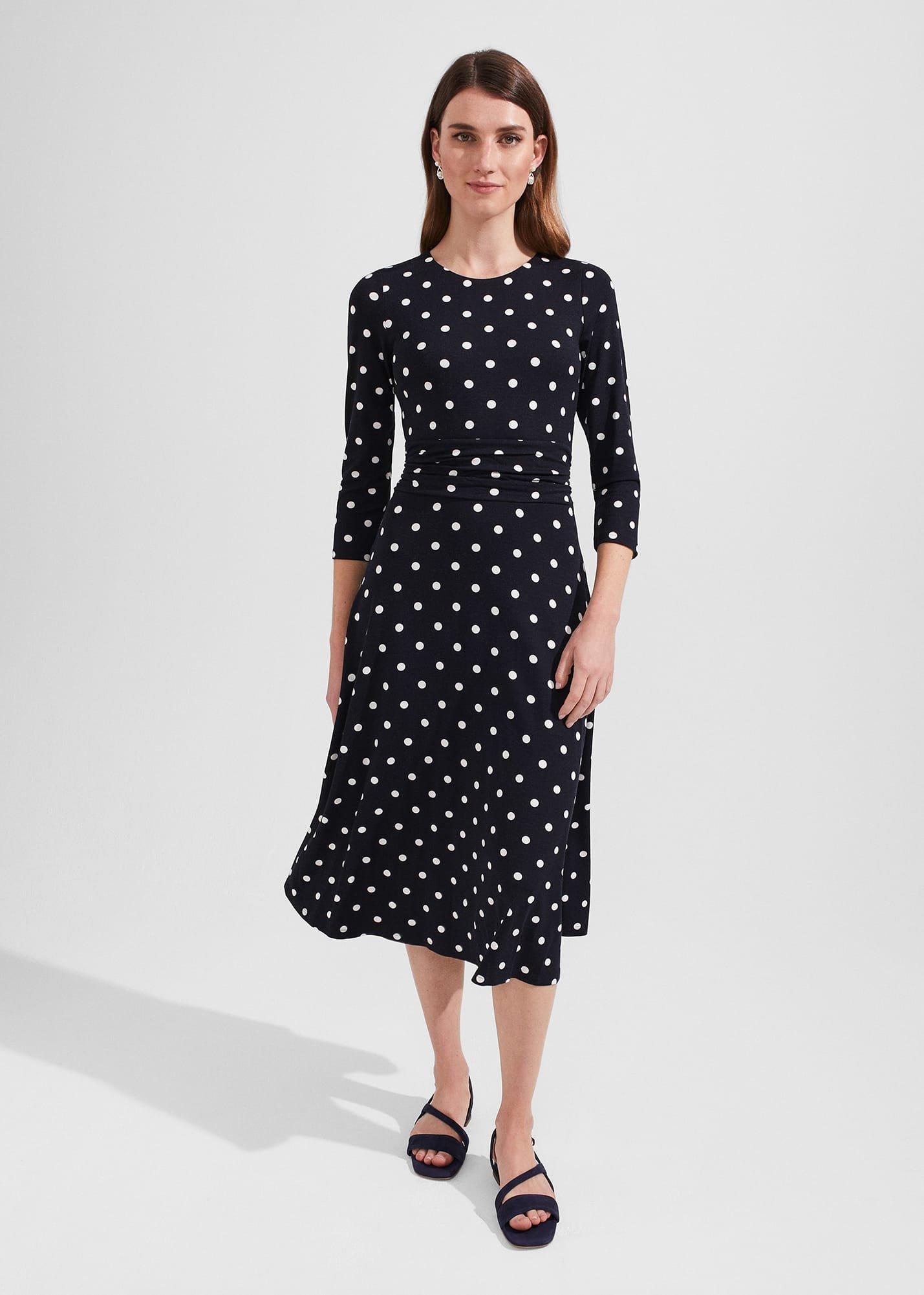 Bayview Jersey Dress, Navy Ivory, hi-res
