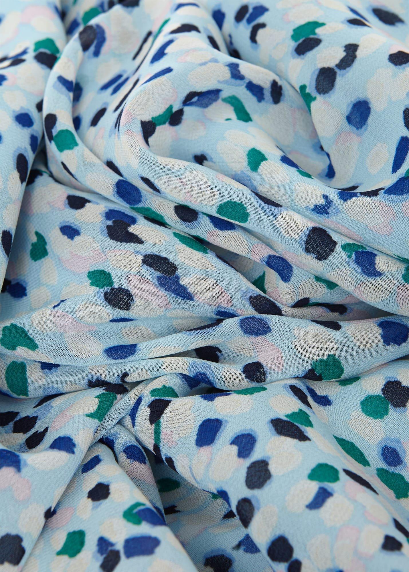 Georgiana Printed Fit And Flare Dress, Blue Multi, hi-res