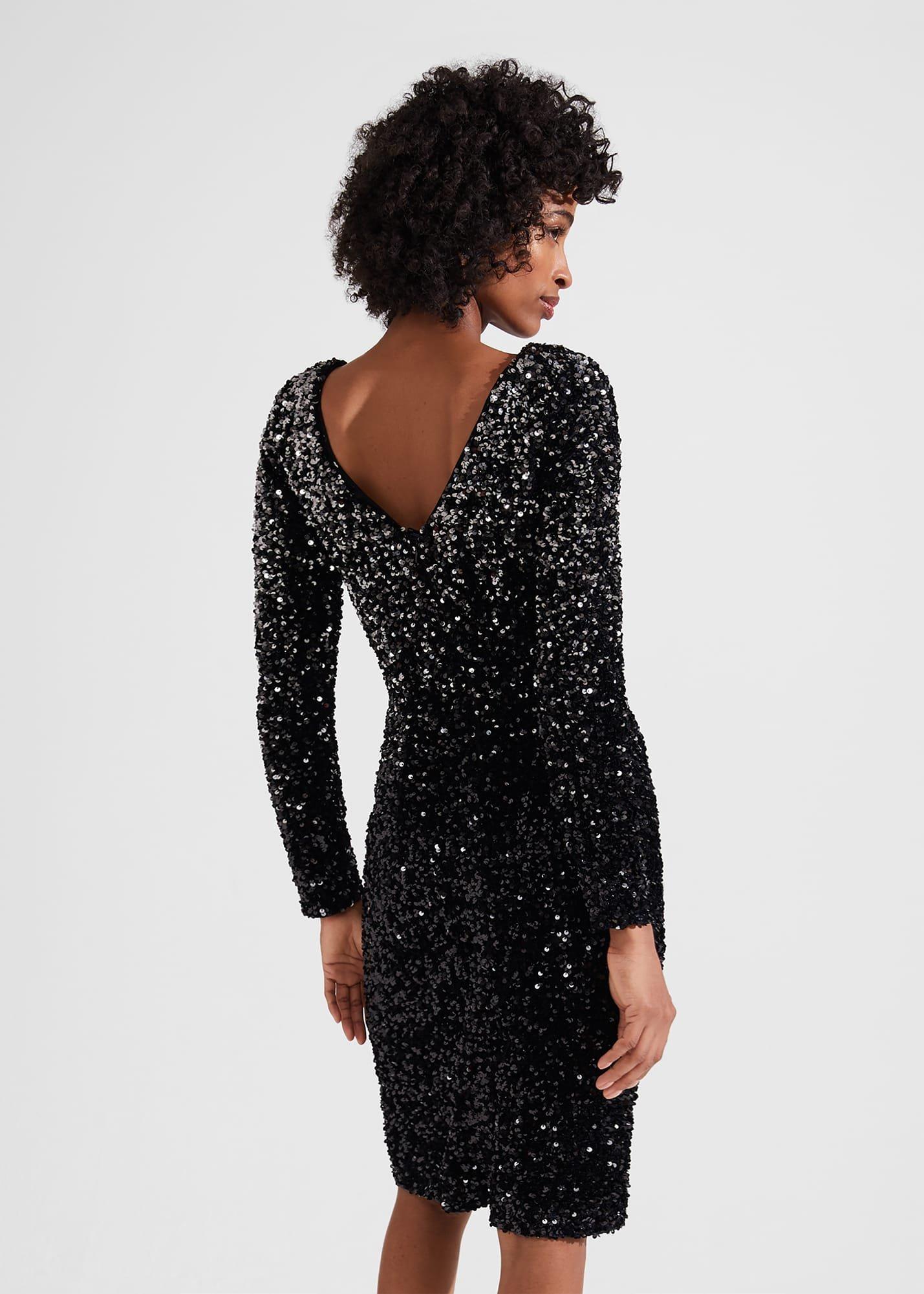 Sawyer  Sequin Dress, Black, hi-res