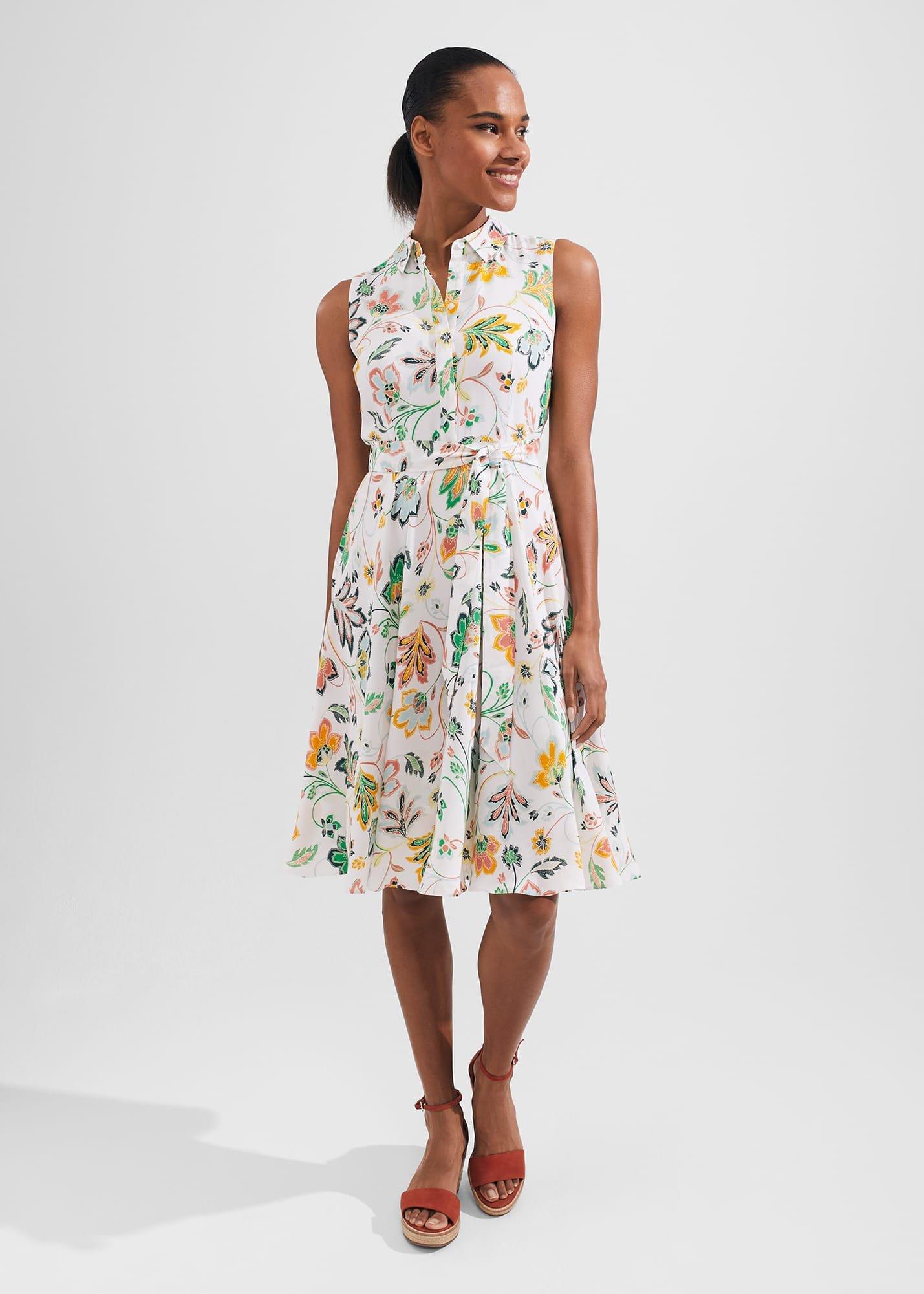 Belinda Dress, White Multi, hi-res