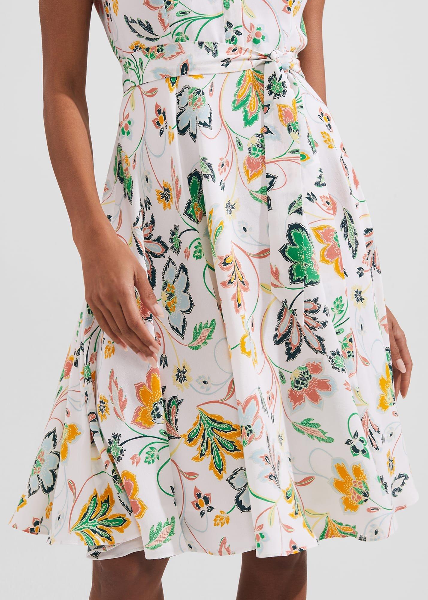 Belinda Dress, White Multi, hi-res