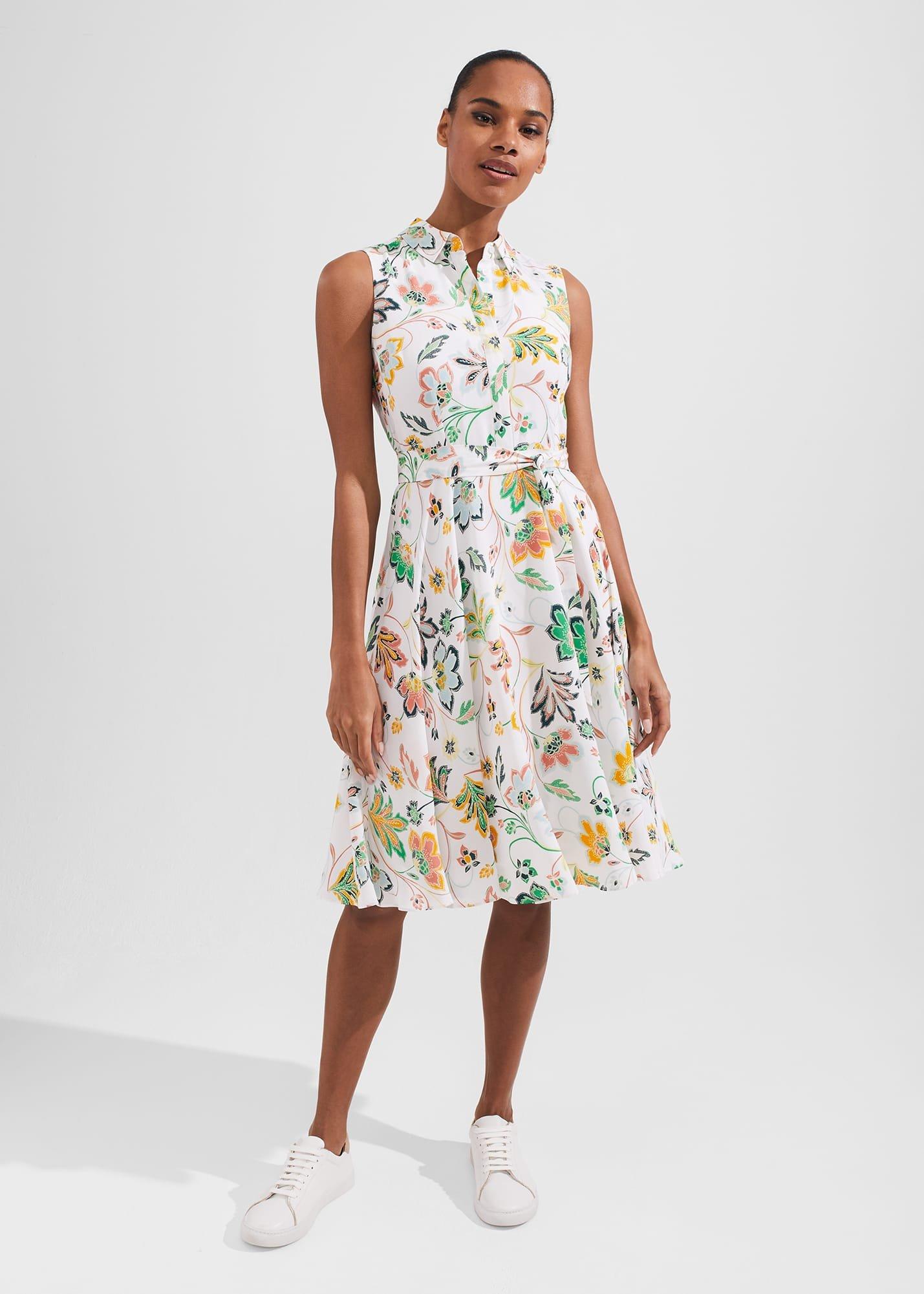 Petite Belinda Dress, White Multi, hi-res