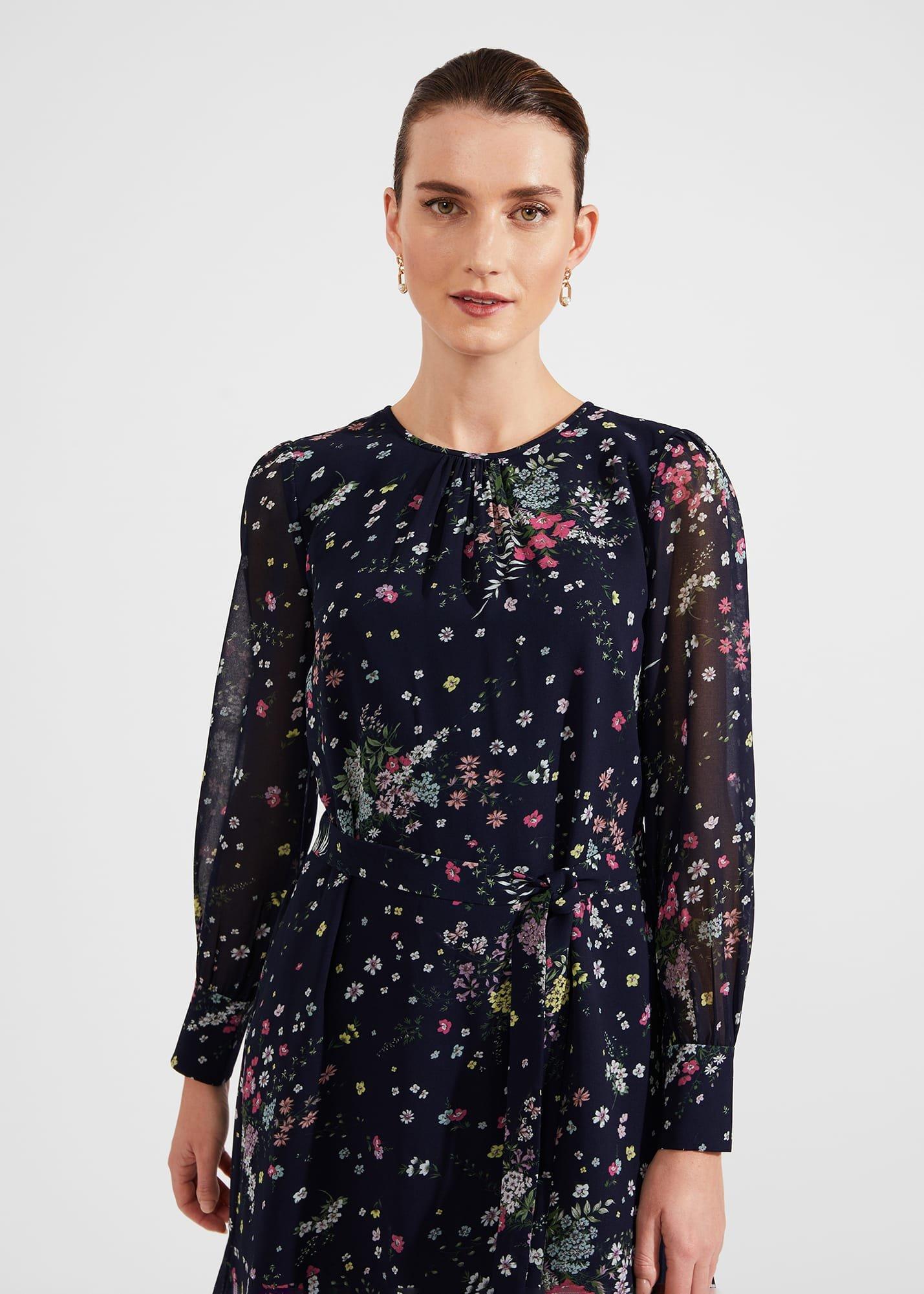 Frances A Line Dress, Navy Multi, hi-res