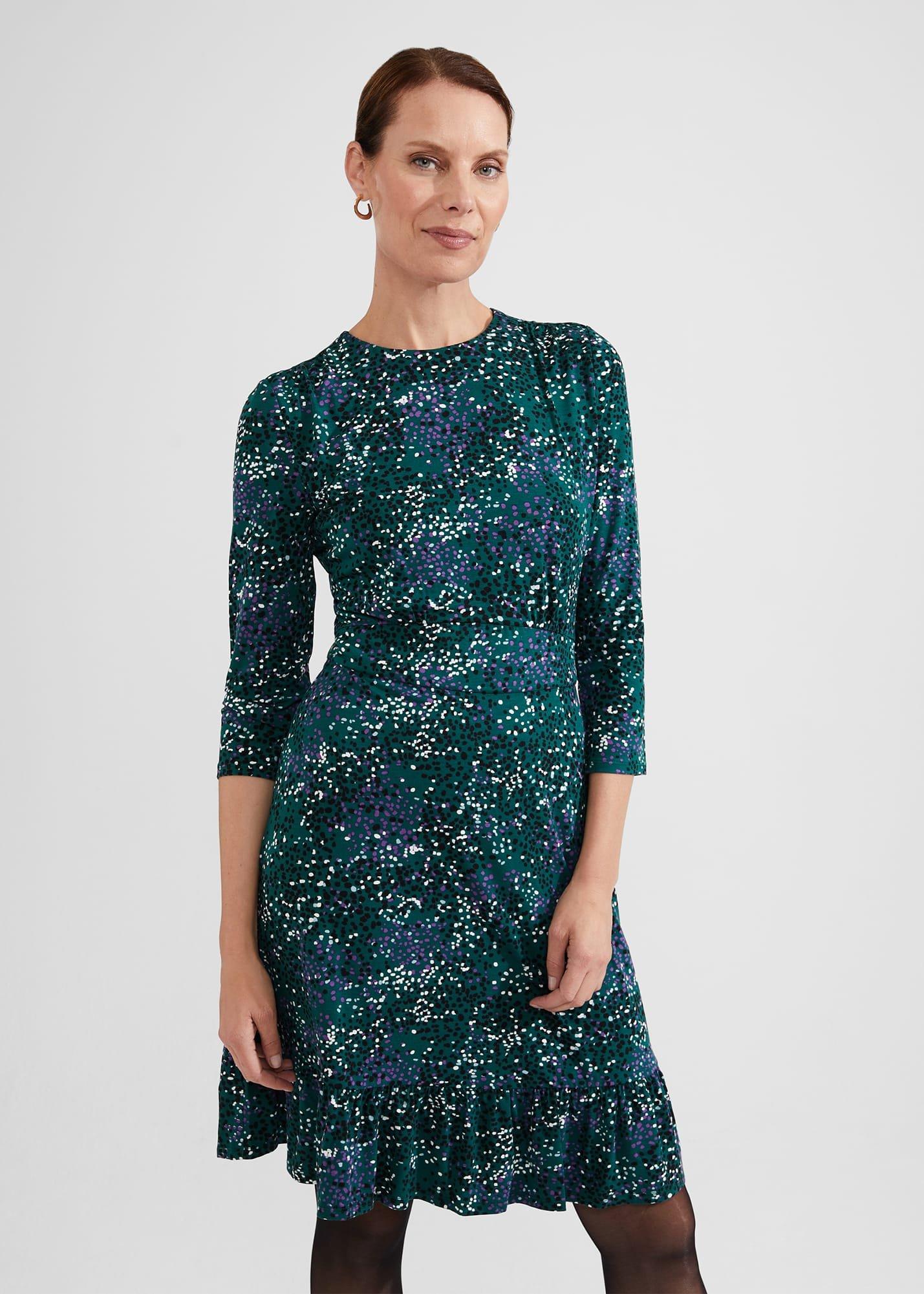 Ami Jersey Dress, Teal Multi, hi-res