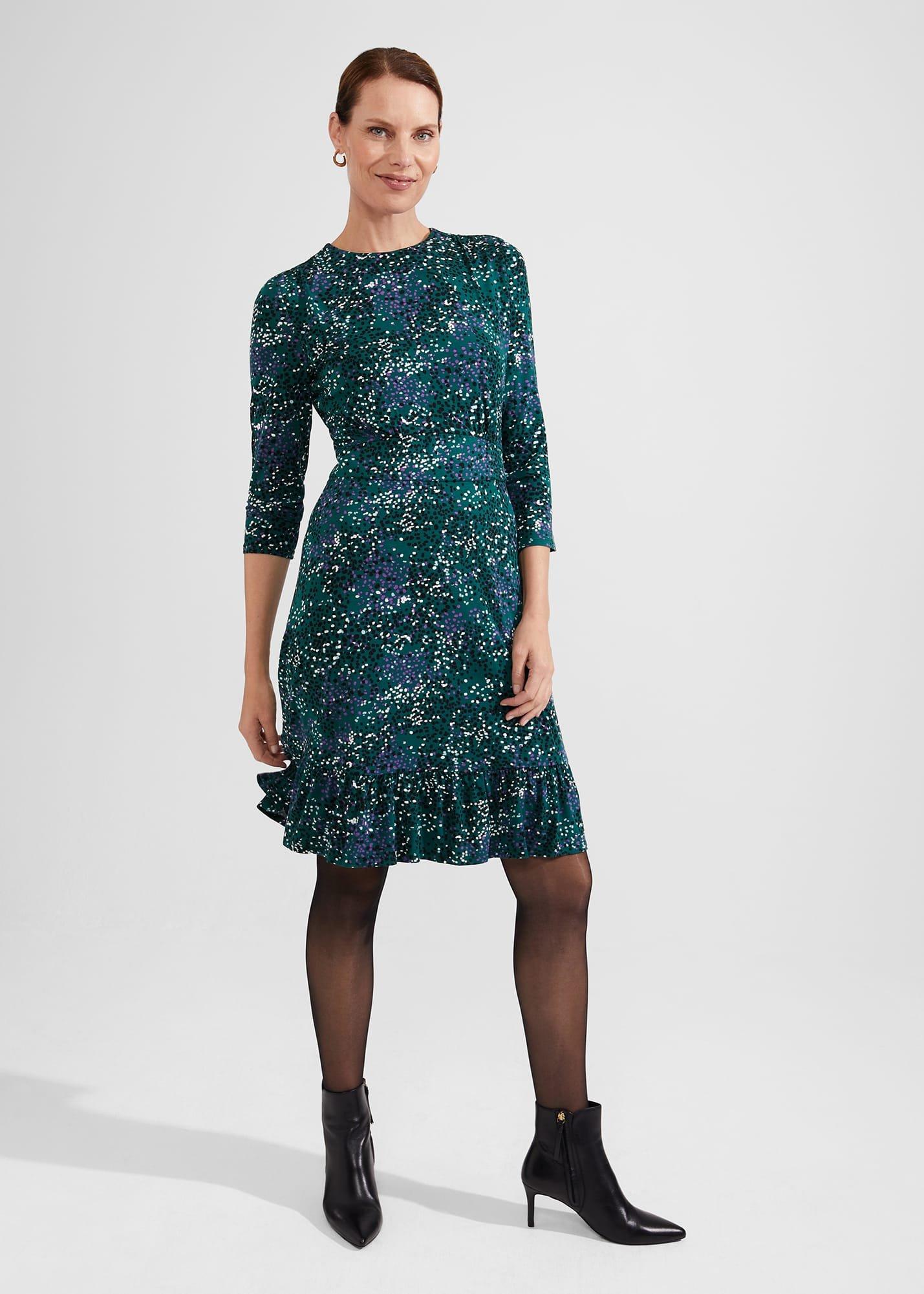 Ami Jersey Dress, Teal Multi, hi-res