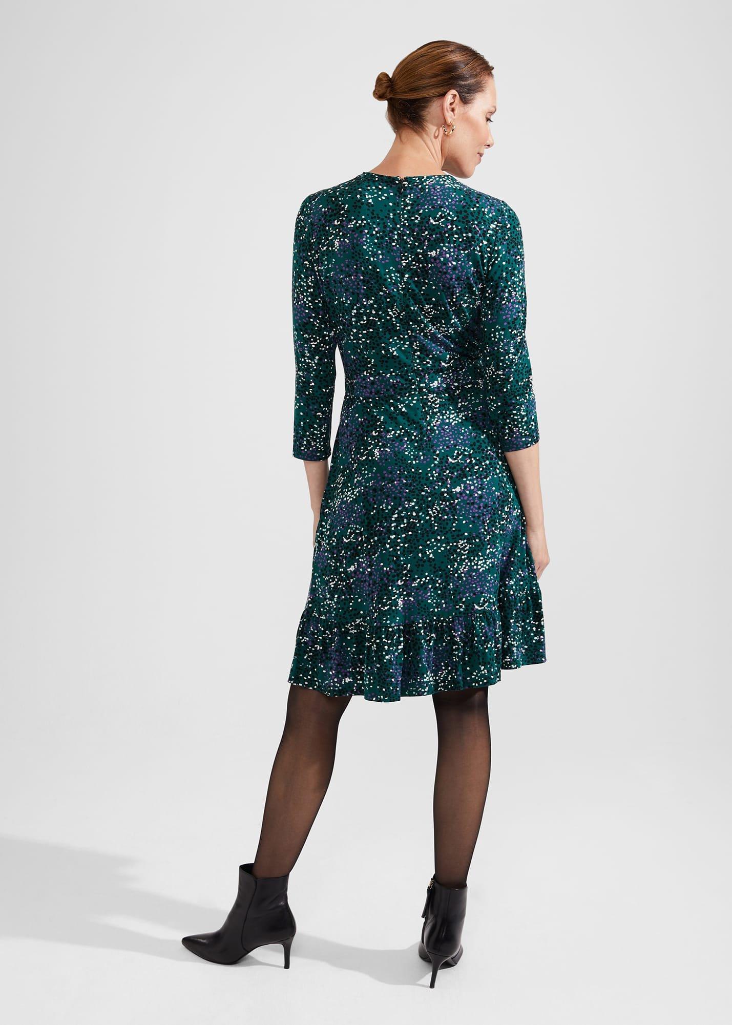 Ami Jersey Dress, Teal Multi, hi-res
