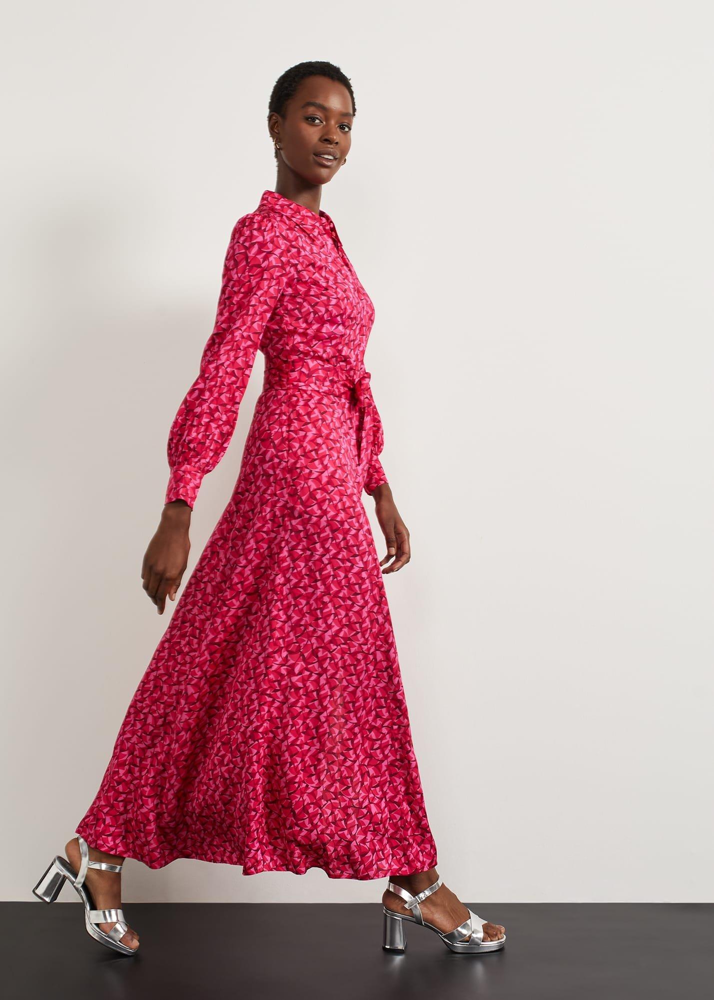 Mitford Fit And Flare Shirt Dress, Pink Multi, hi-res