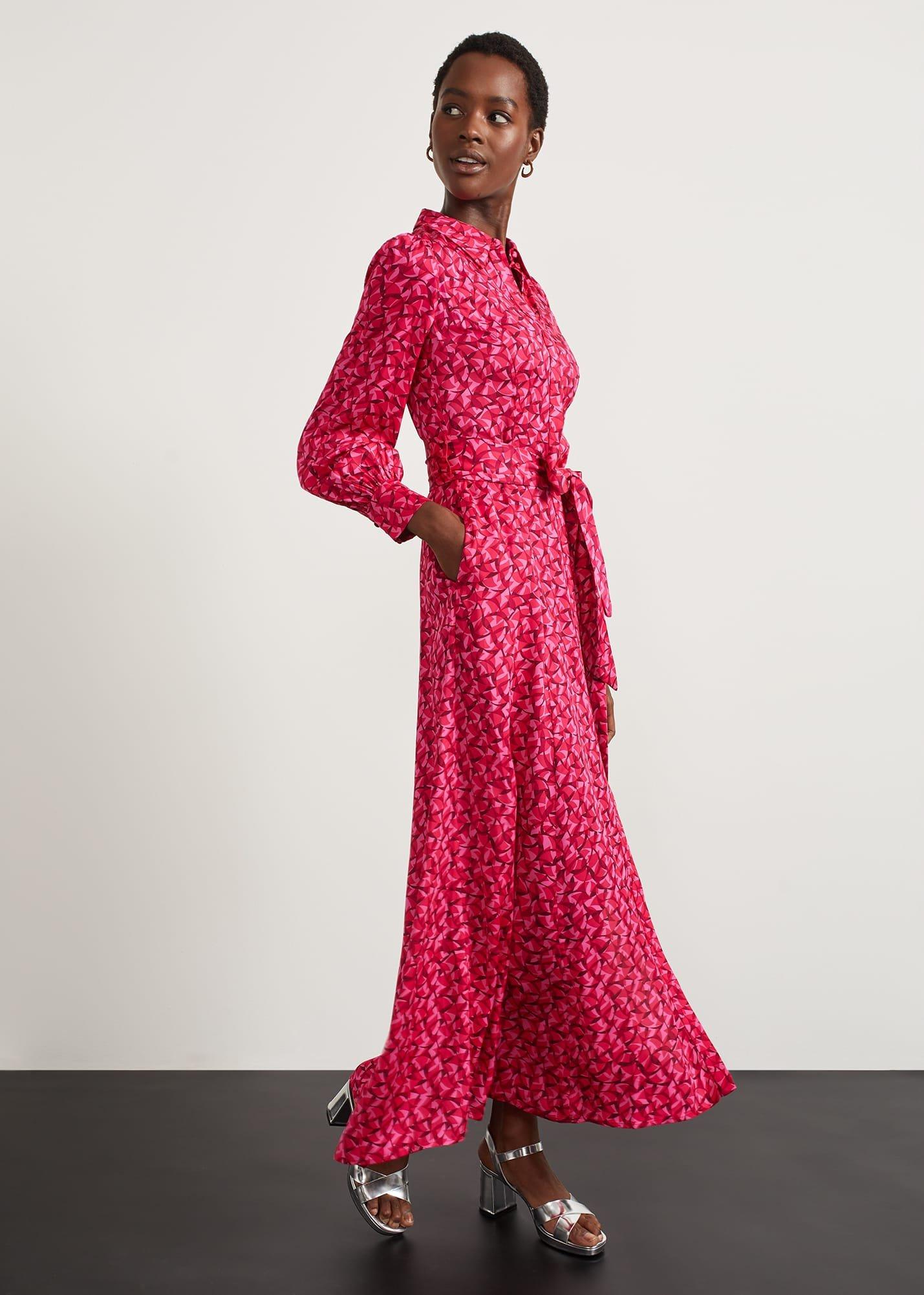 Mitford Fit And Flare Shirt Dress, Pink Multi, hi-res