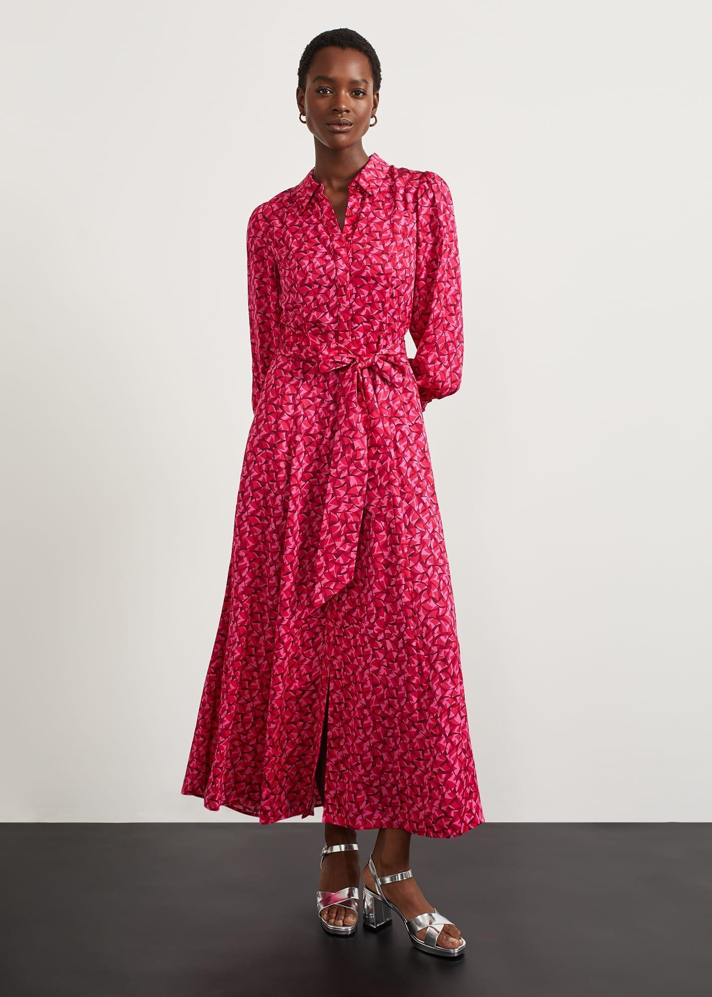 Mitford Fit And Flare Shirt Dress, Pink Multi, hi-res