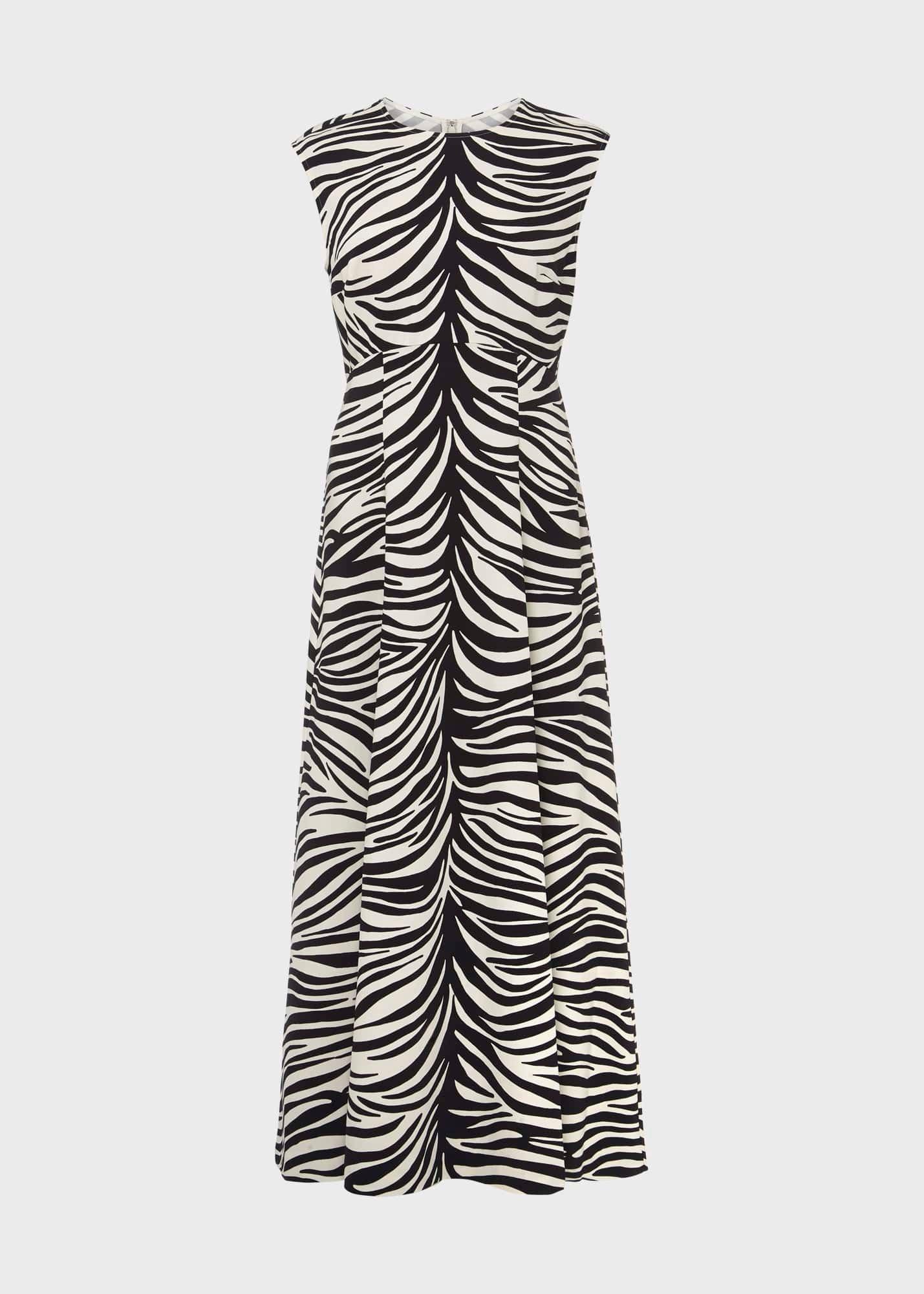 Gatcombe Fit And Flare Dress, Black Cream, hi-res