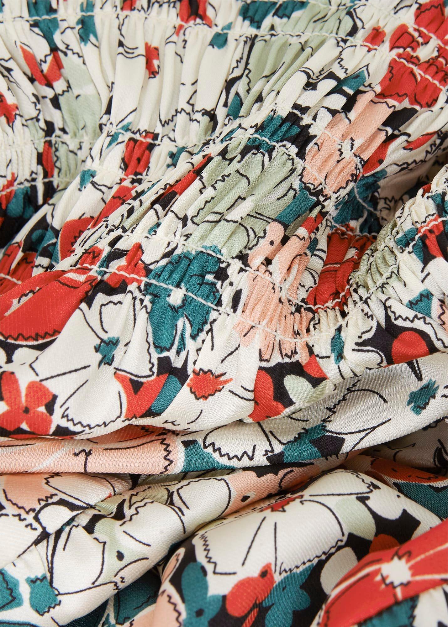 Fairfax Floral Fit And Flare Dress, Green Red Multi, hi-res