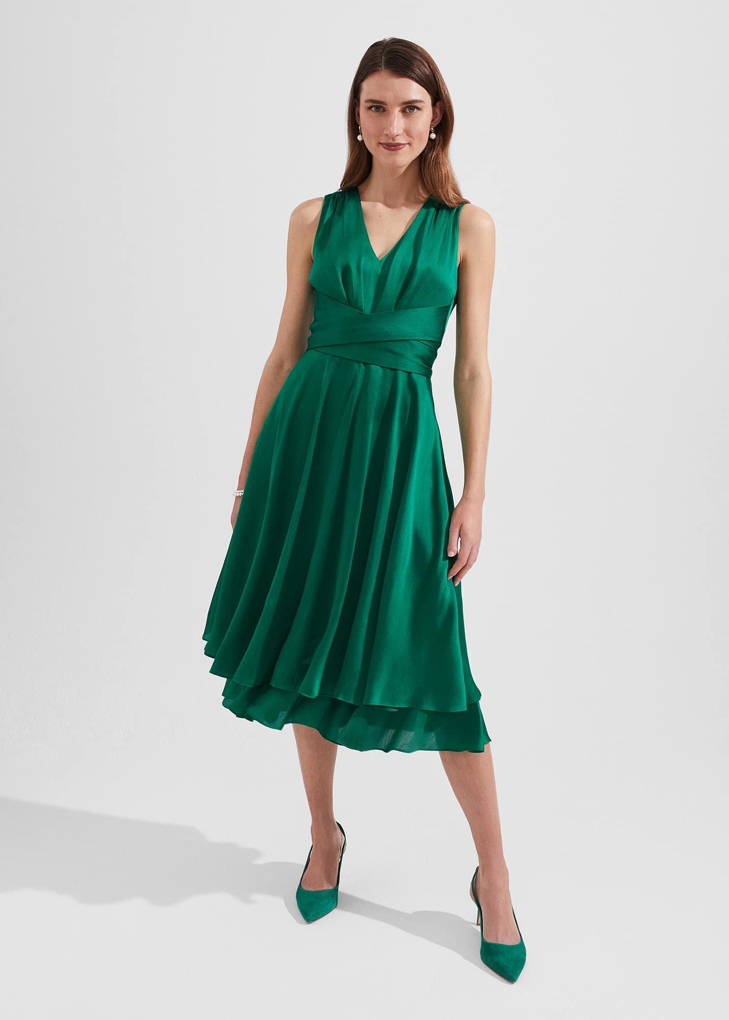Viola Satin Fit And Flare Dress