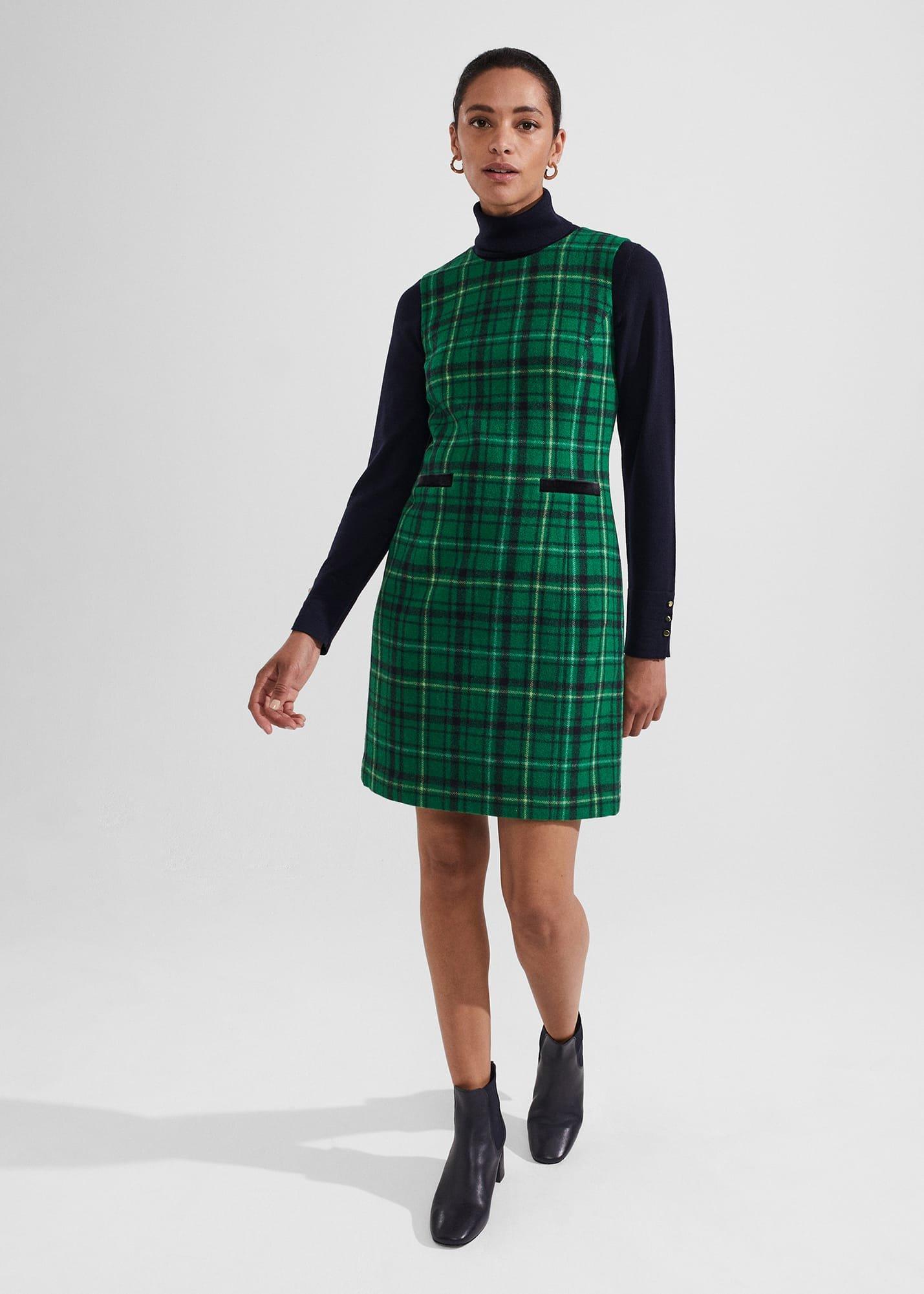 Margot Wool Dress, Green Multi, hi-res
