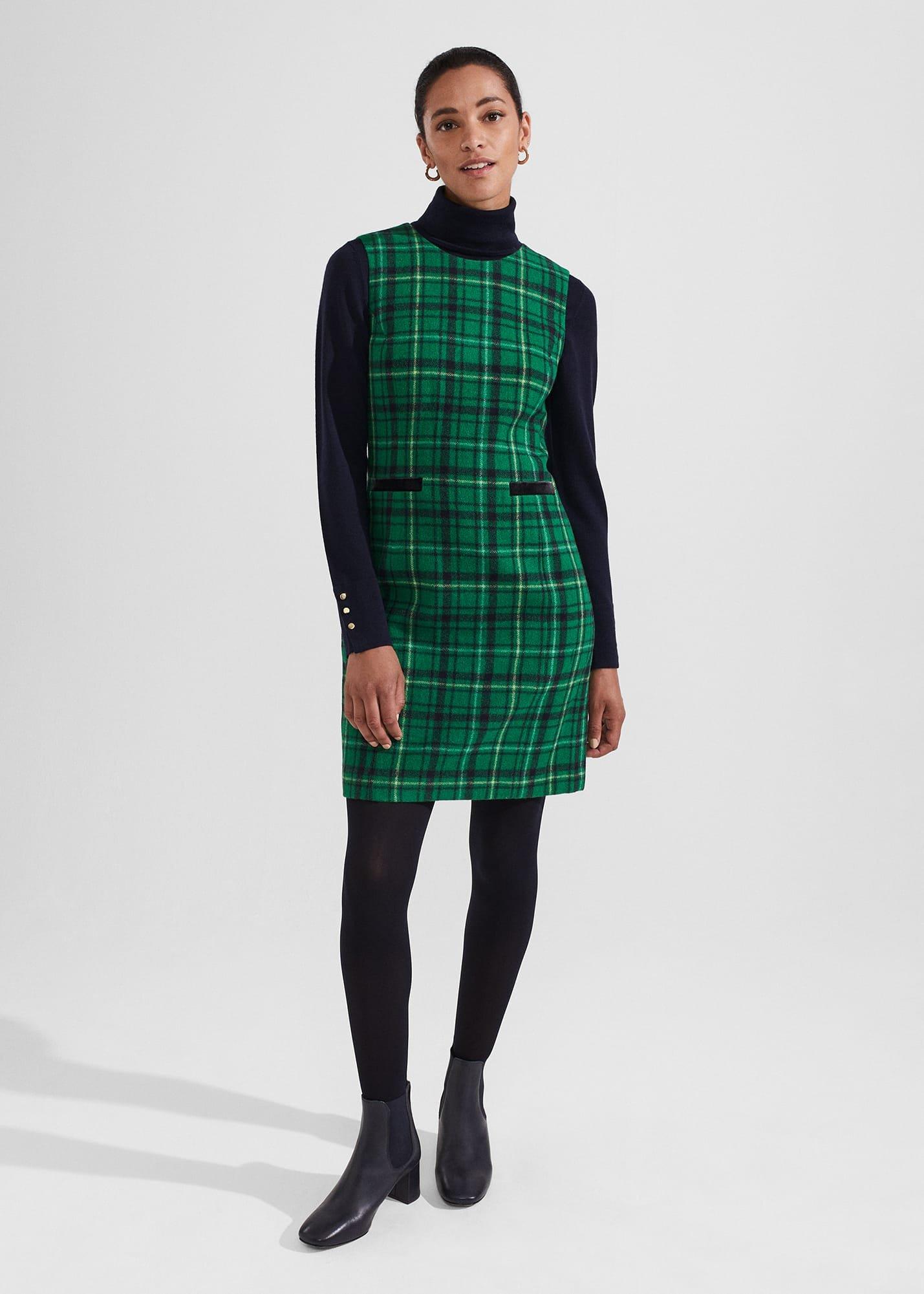 Petite Margot Wool Dress, Green Multi, hi-res