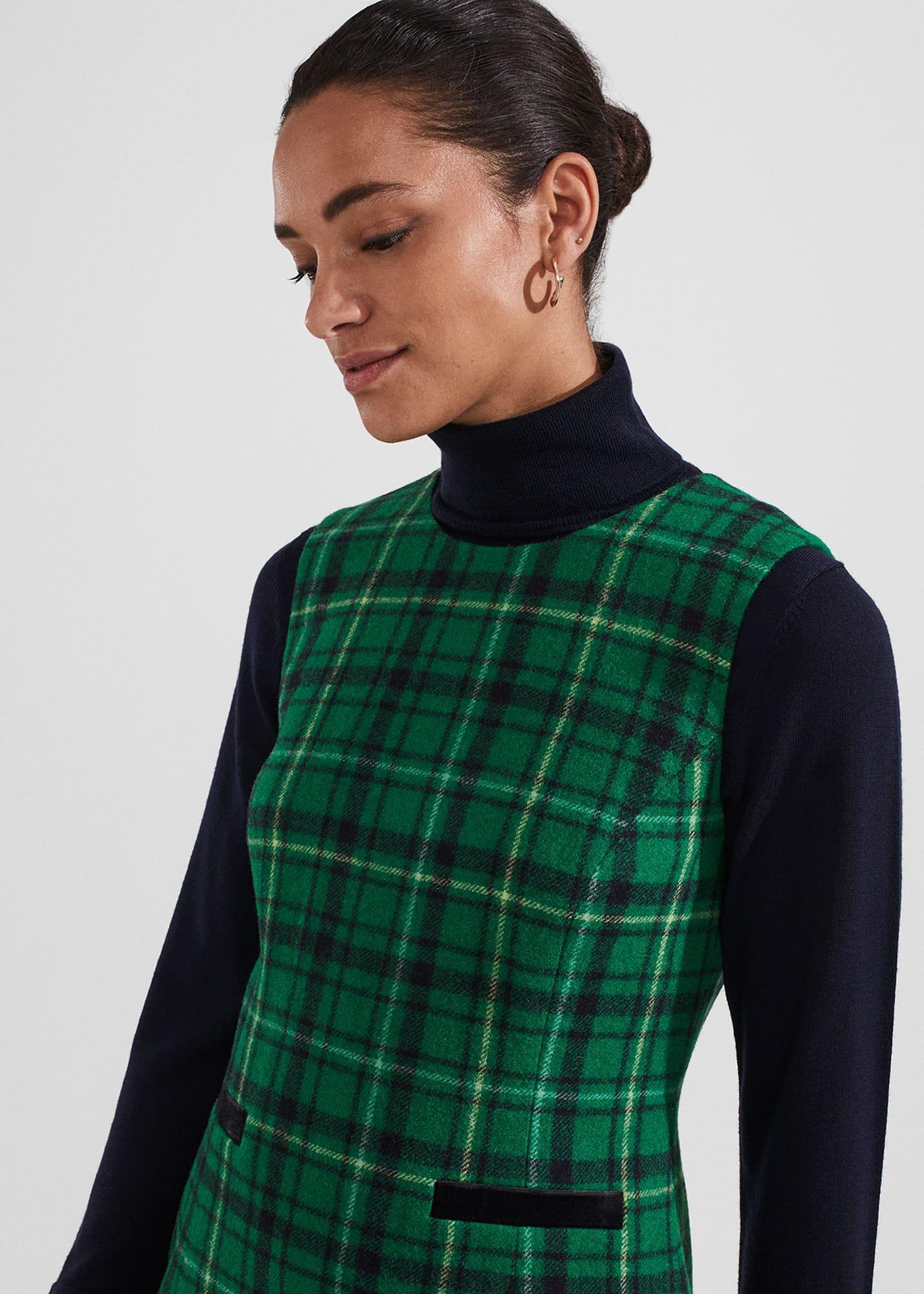 Petite Margot Wool Dress, Green Multi, hi-res