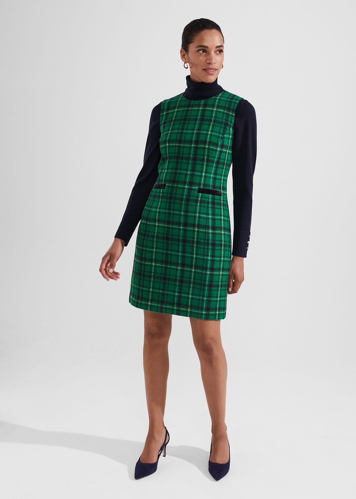 Petite Margot Wool Dress, Green Multi, hi-res