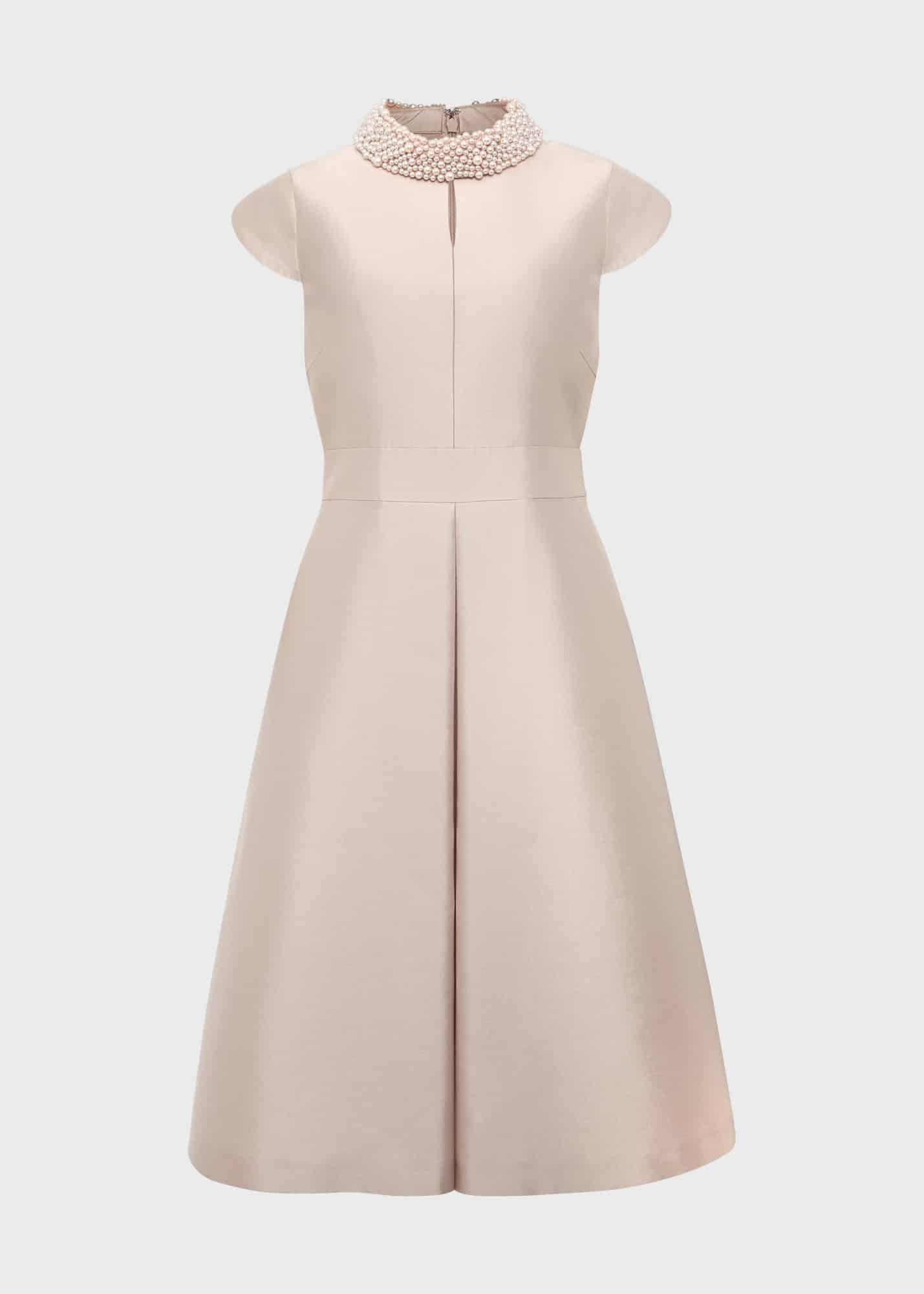Marcella Silk Blend Dress, Oyster, hi-res