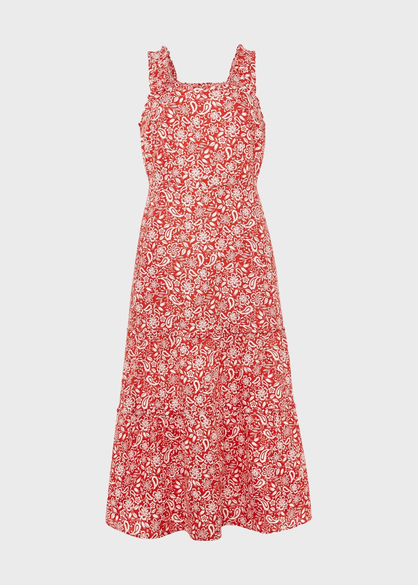 Tabitha Dress, Clay Red Ivory, hi-res