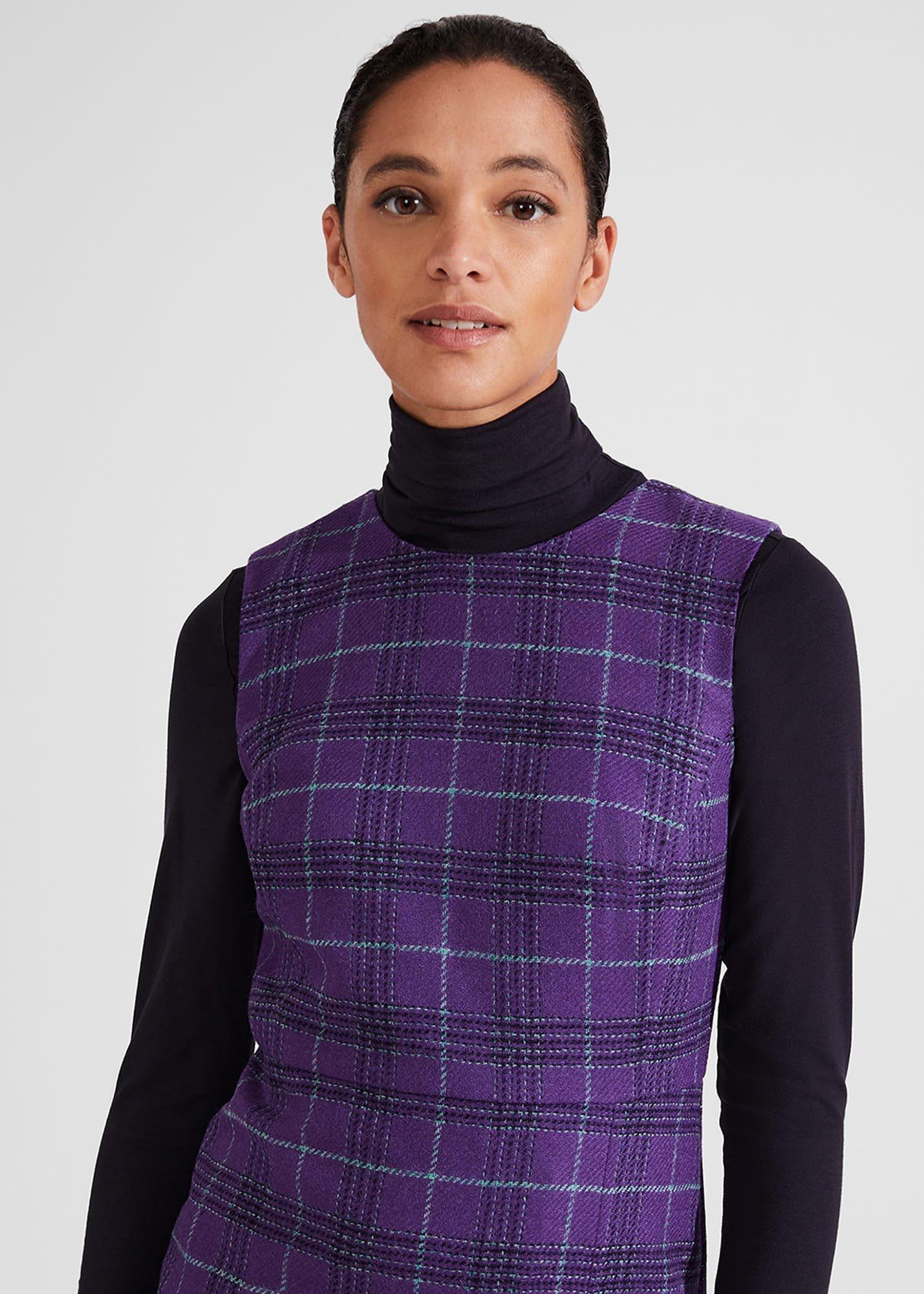 Avery Wool Dress, Purple Multi, hi-res