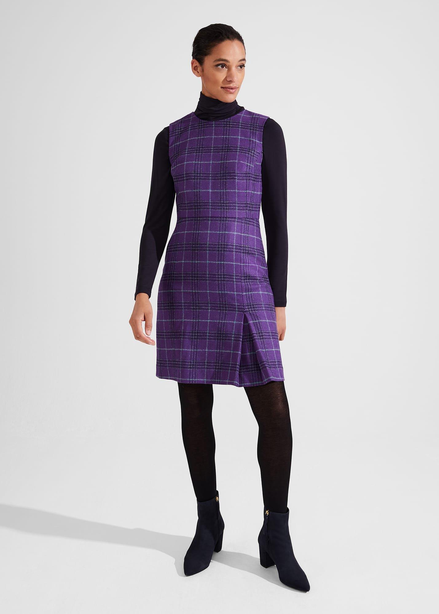Avery Wool Dress, Purple Multi, hi-res