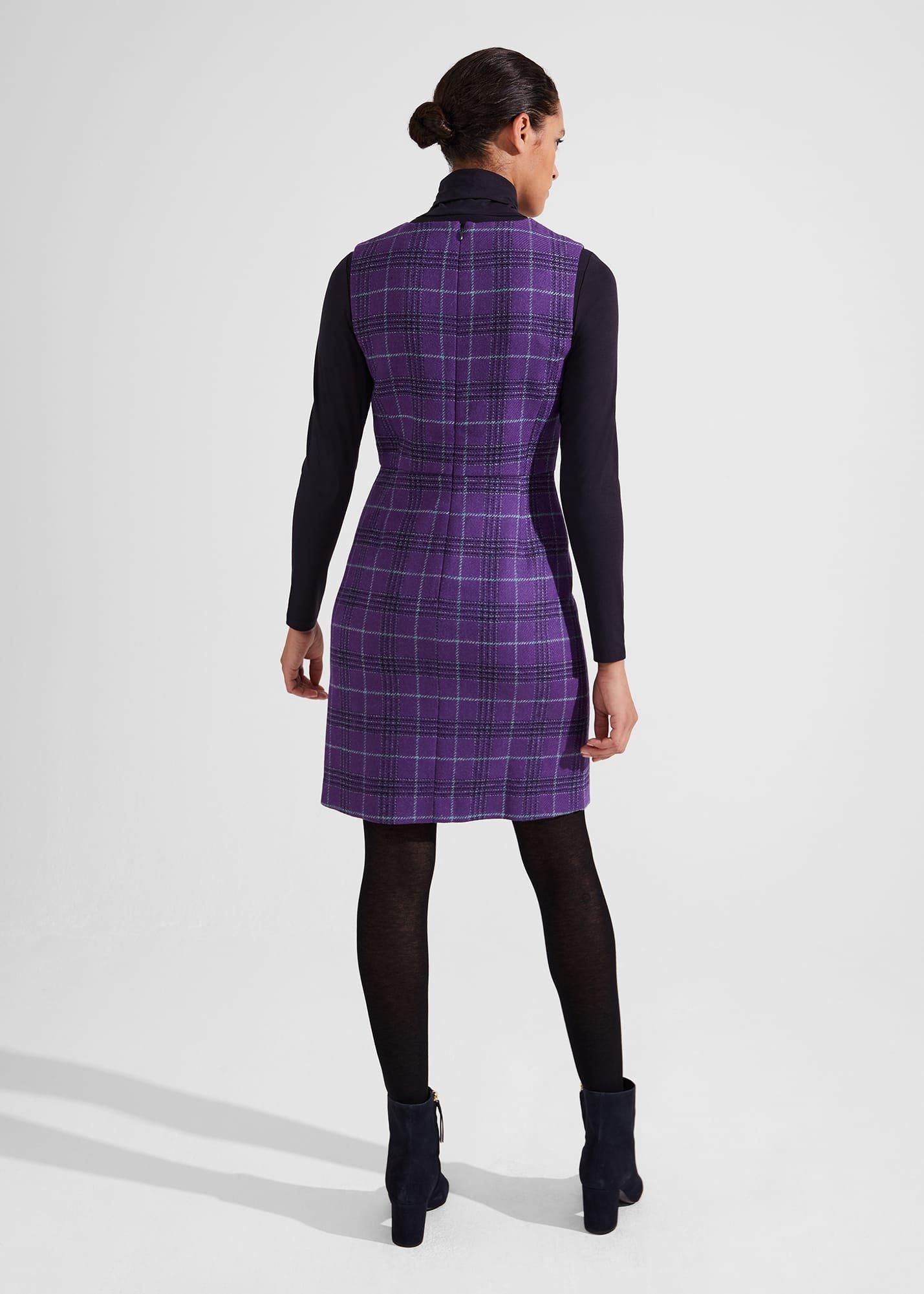 Avery Wool Dress, Purple Multi, hi-res