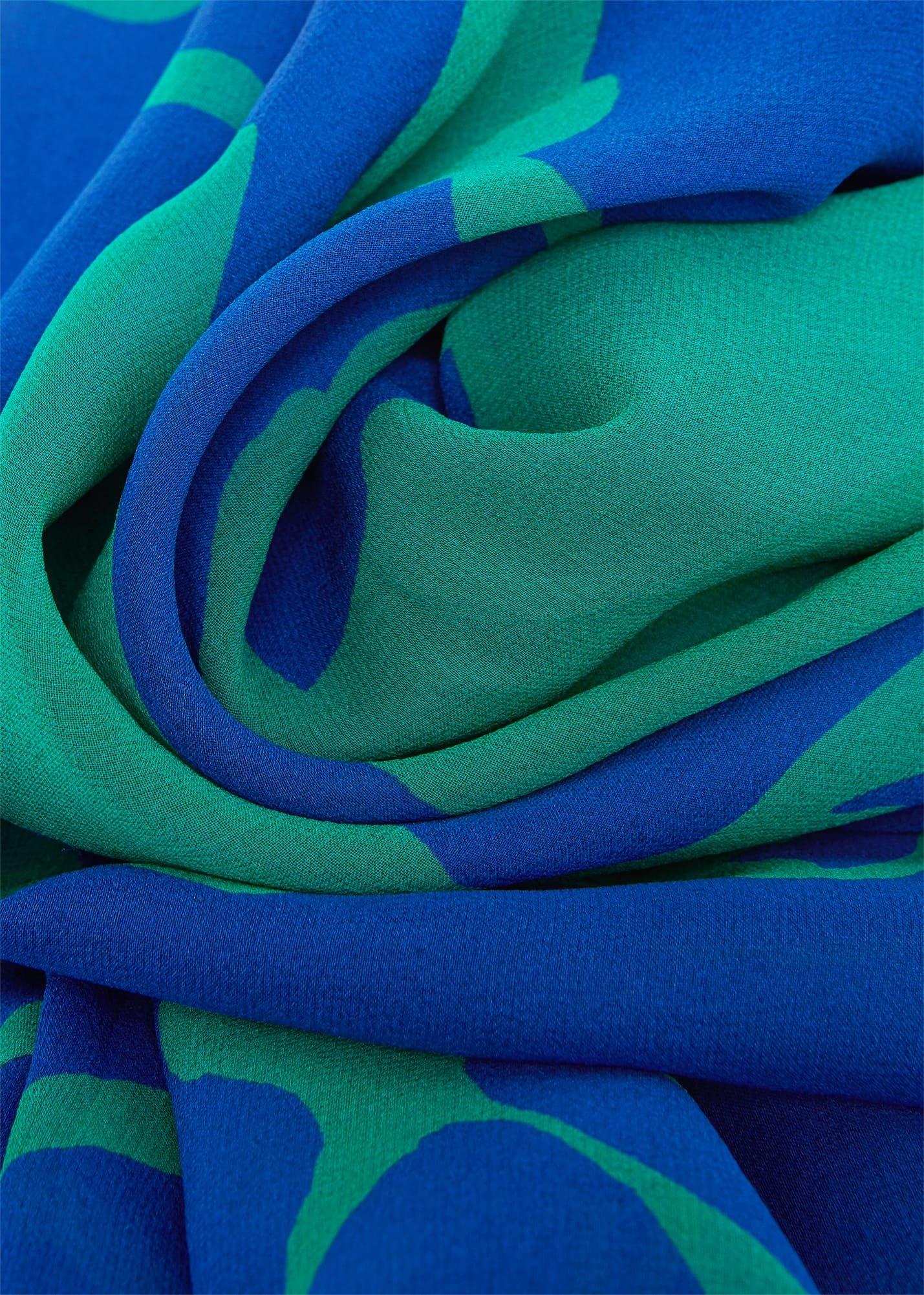 Freya Silk Fit And Flare Dress, Blue Green, hi-res