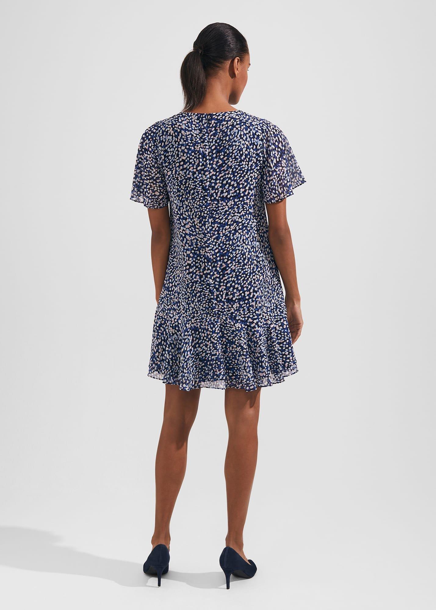 Sadie Printed A Line Dress, Navy Multi, hi-res