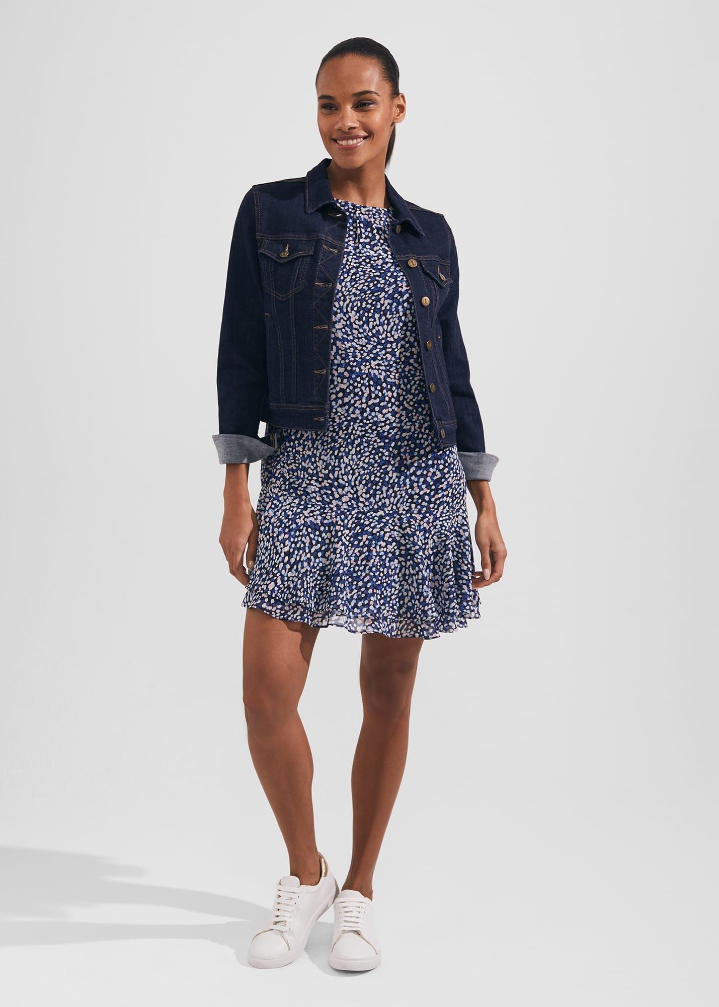 Sadie Printed A Line Dress, Navy Multi, hi-res